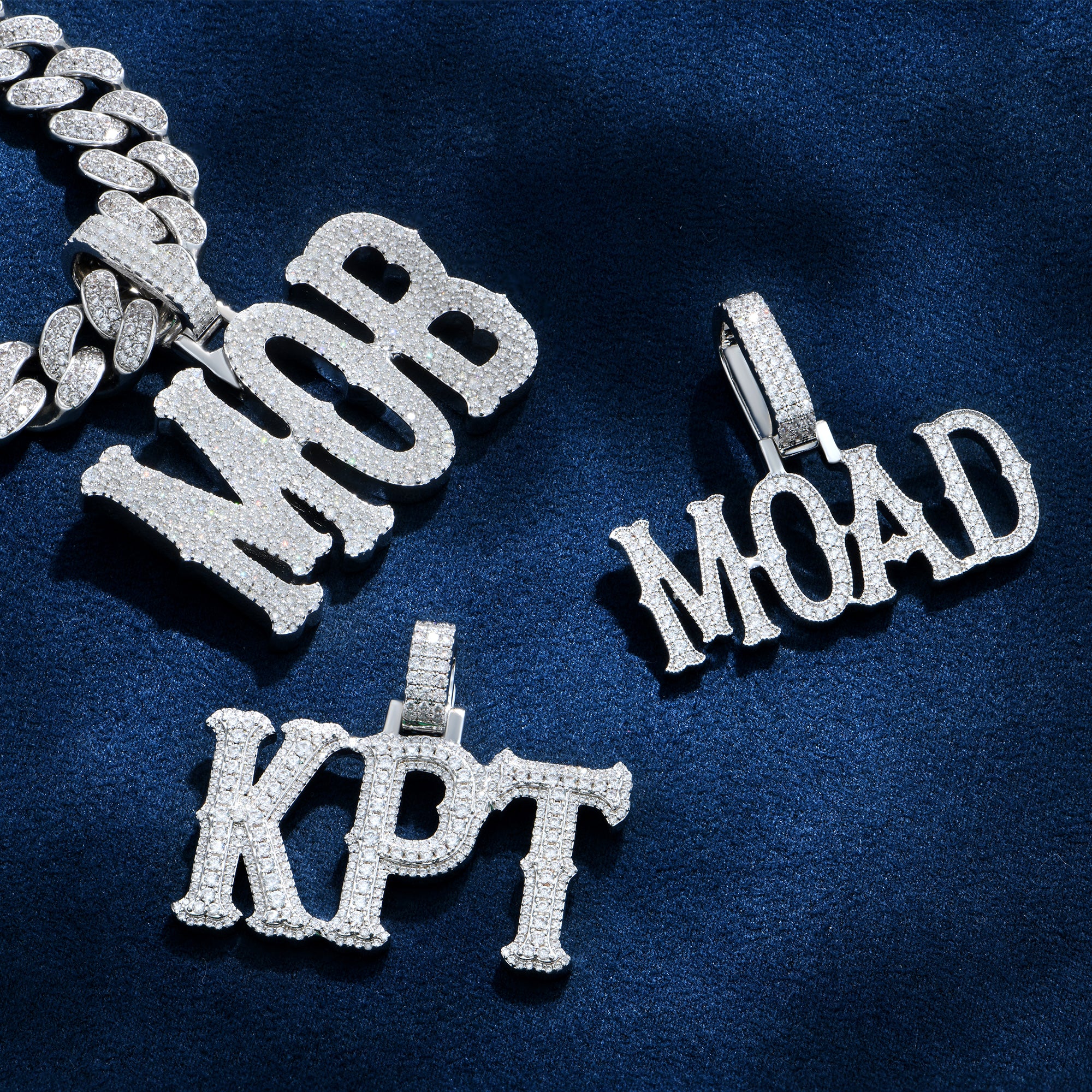 Custom Moissanite Bosox Name Pendant