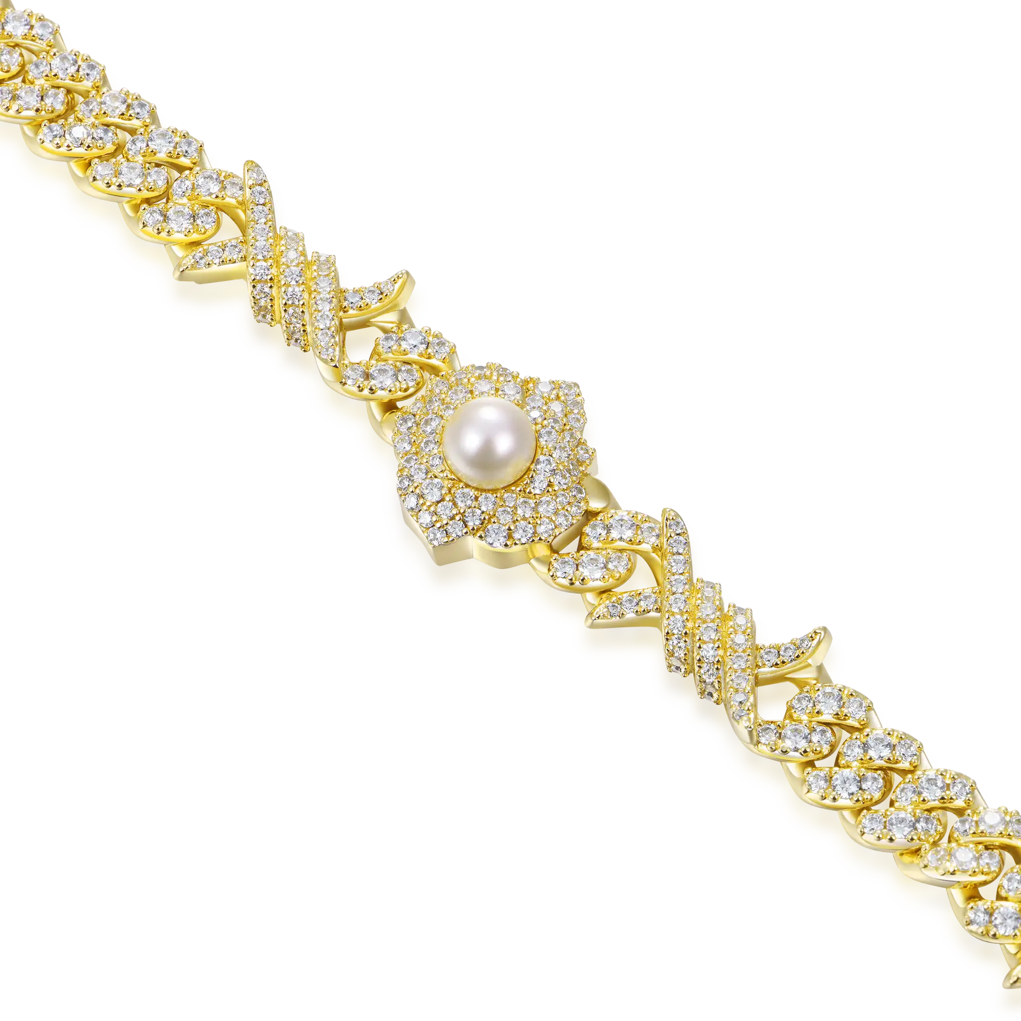 Women's Rose Thorn Pearl Chain - 8mm