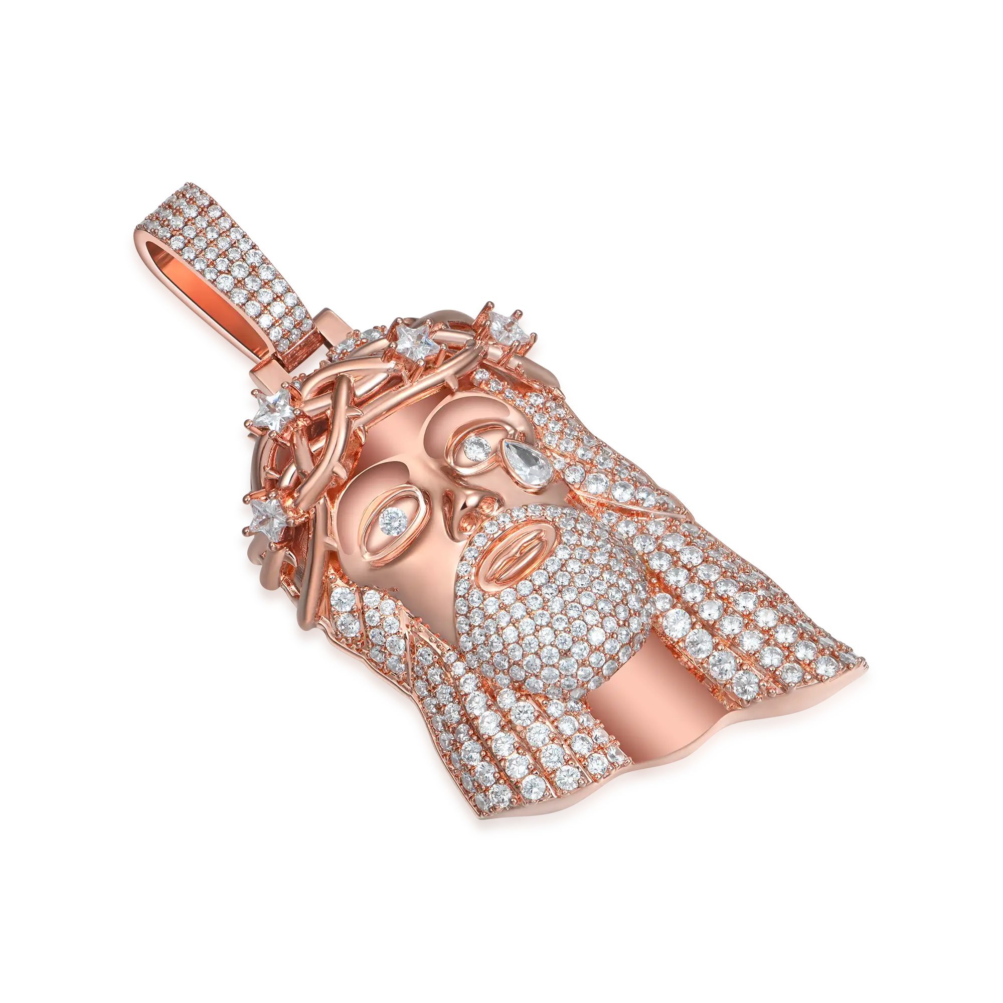 Rose Gold Stellar Jesus Pendant - Medium