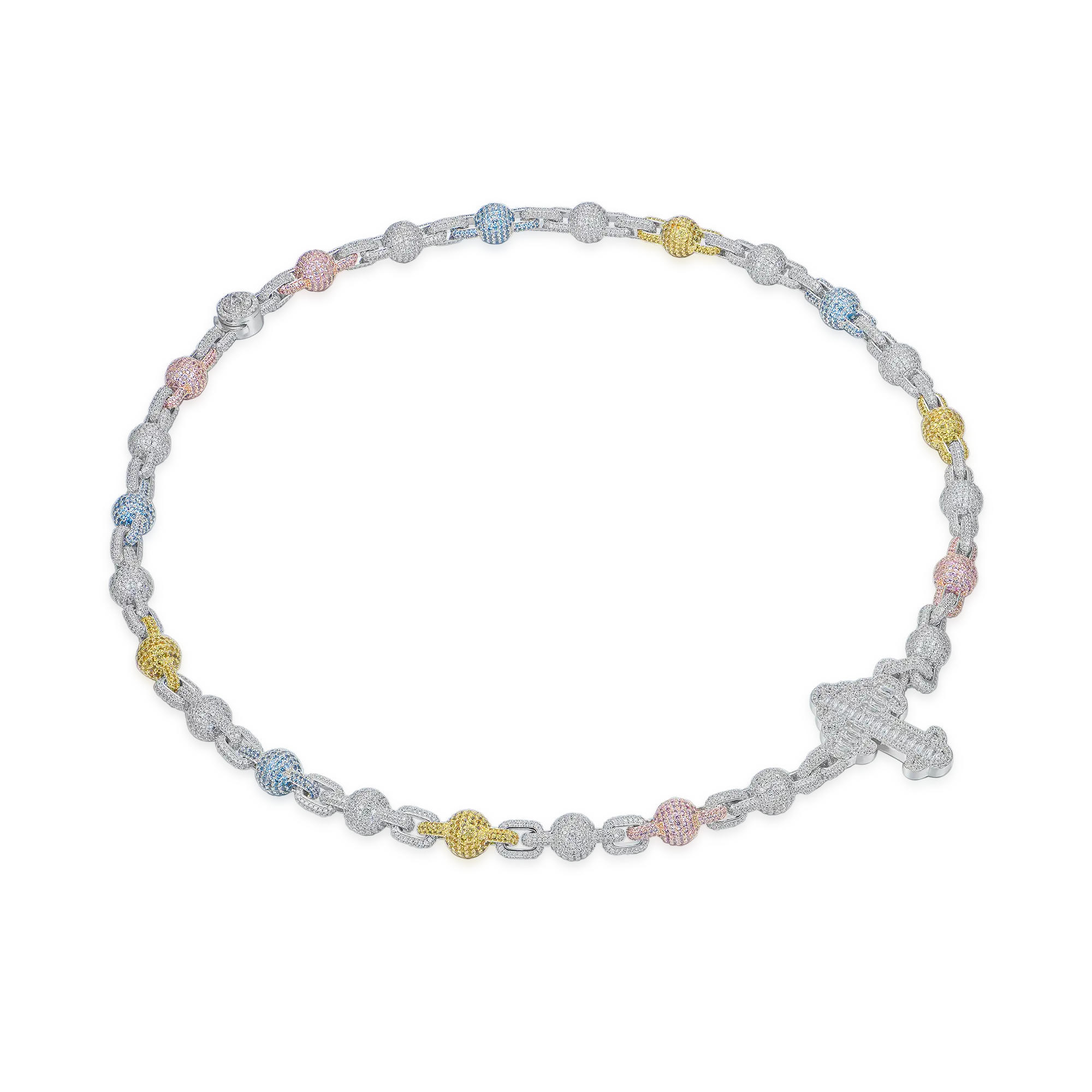Iced Cross Ball Chain