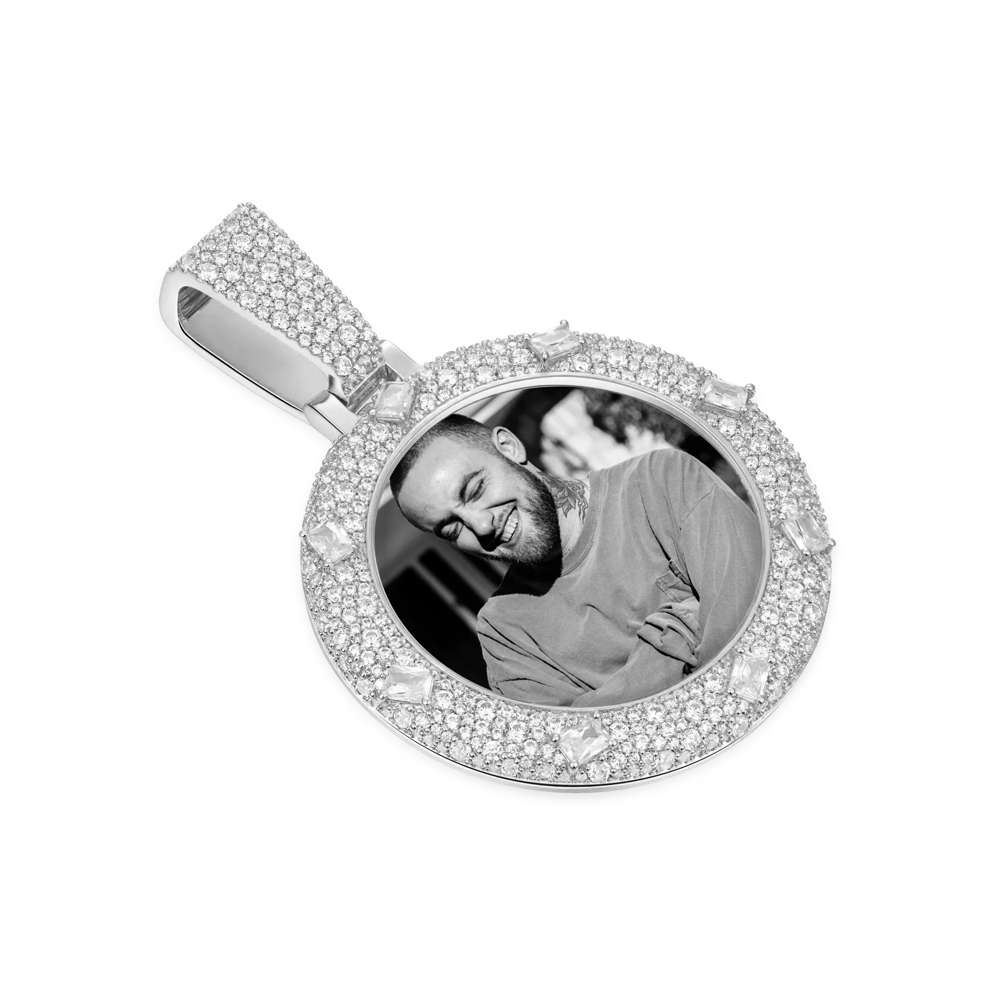 Custom Emerald Glow Photo Pendant