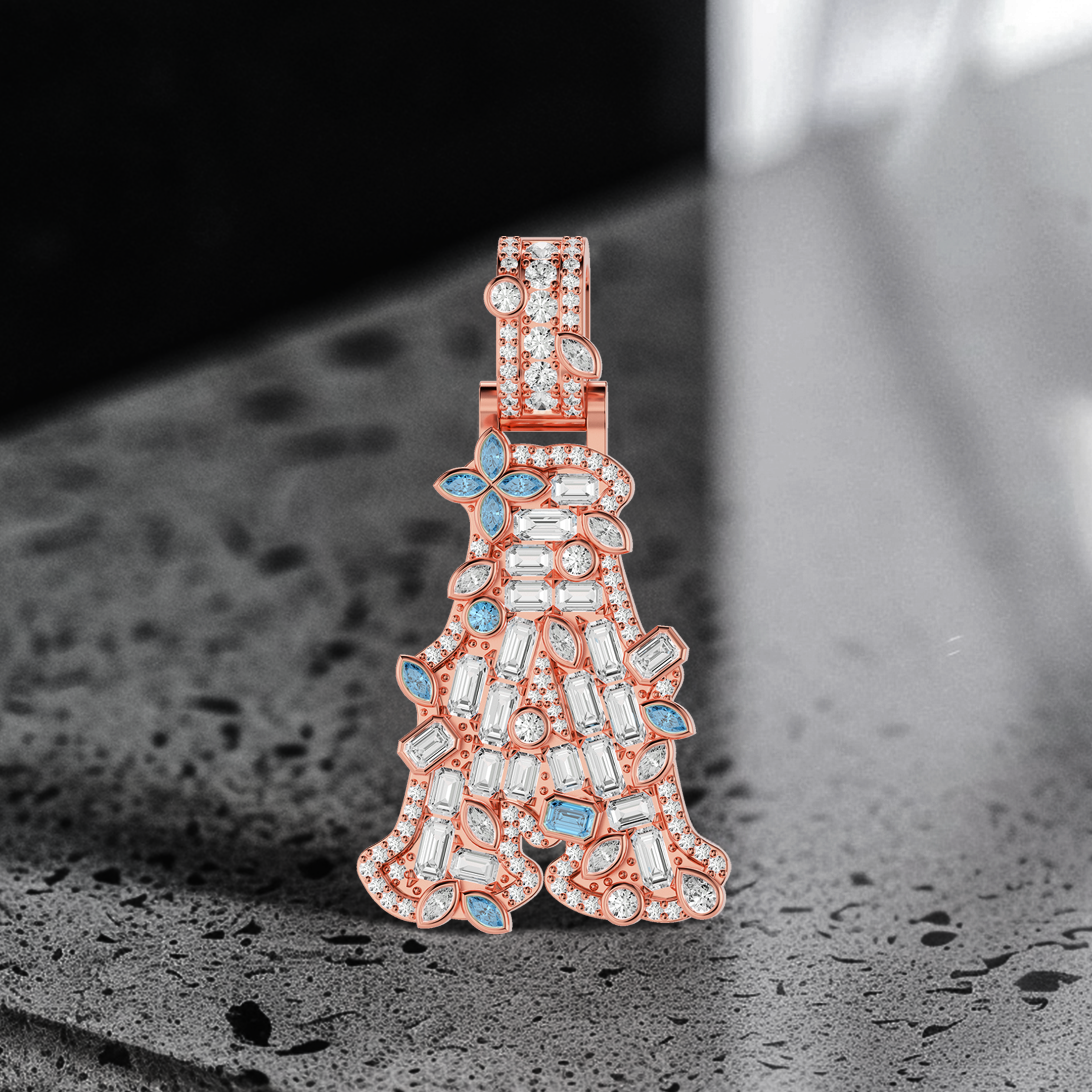 Custom Colored Bosox Font Pendant
