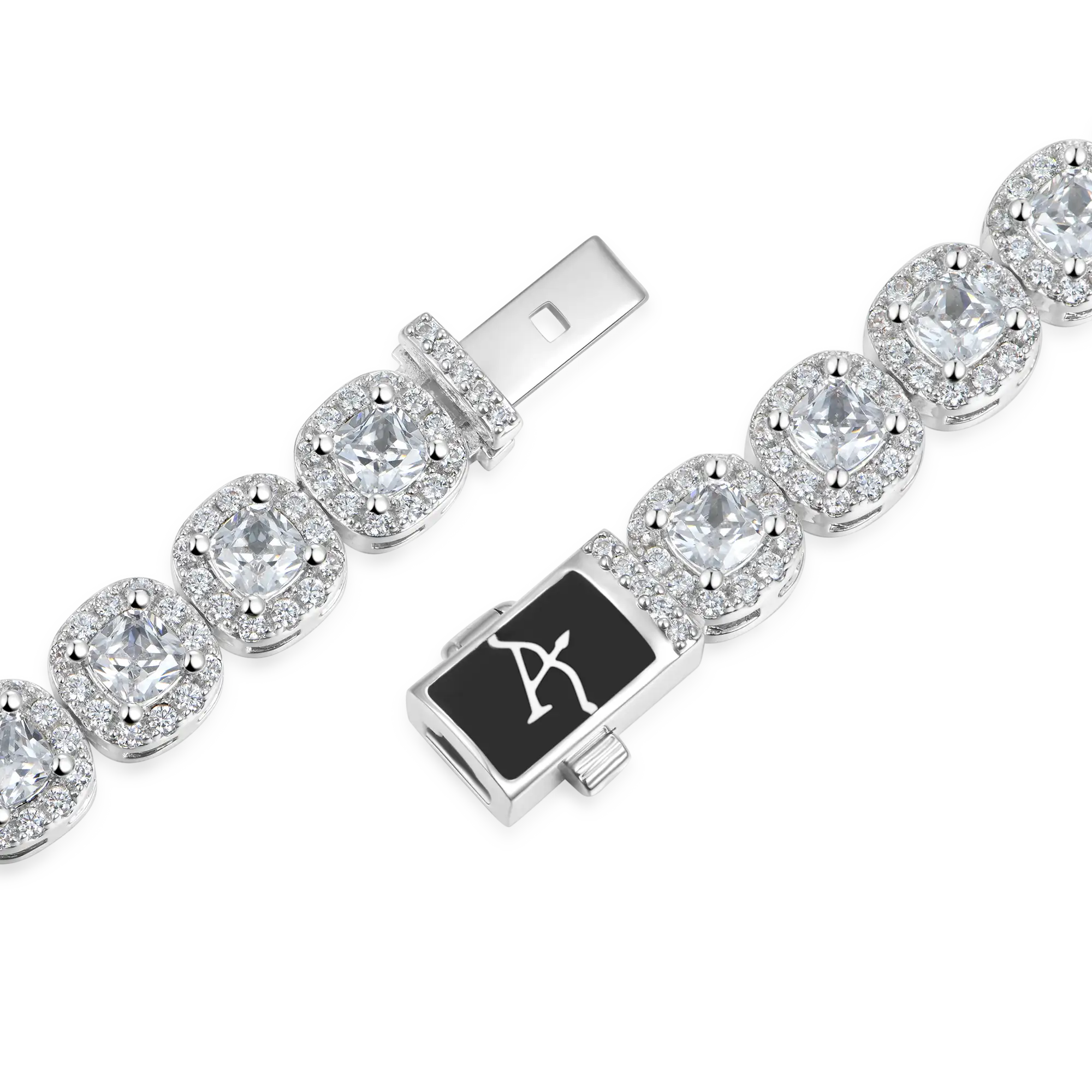 Cushion-Cut Clustered Tennis Bracelet - 7mm