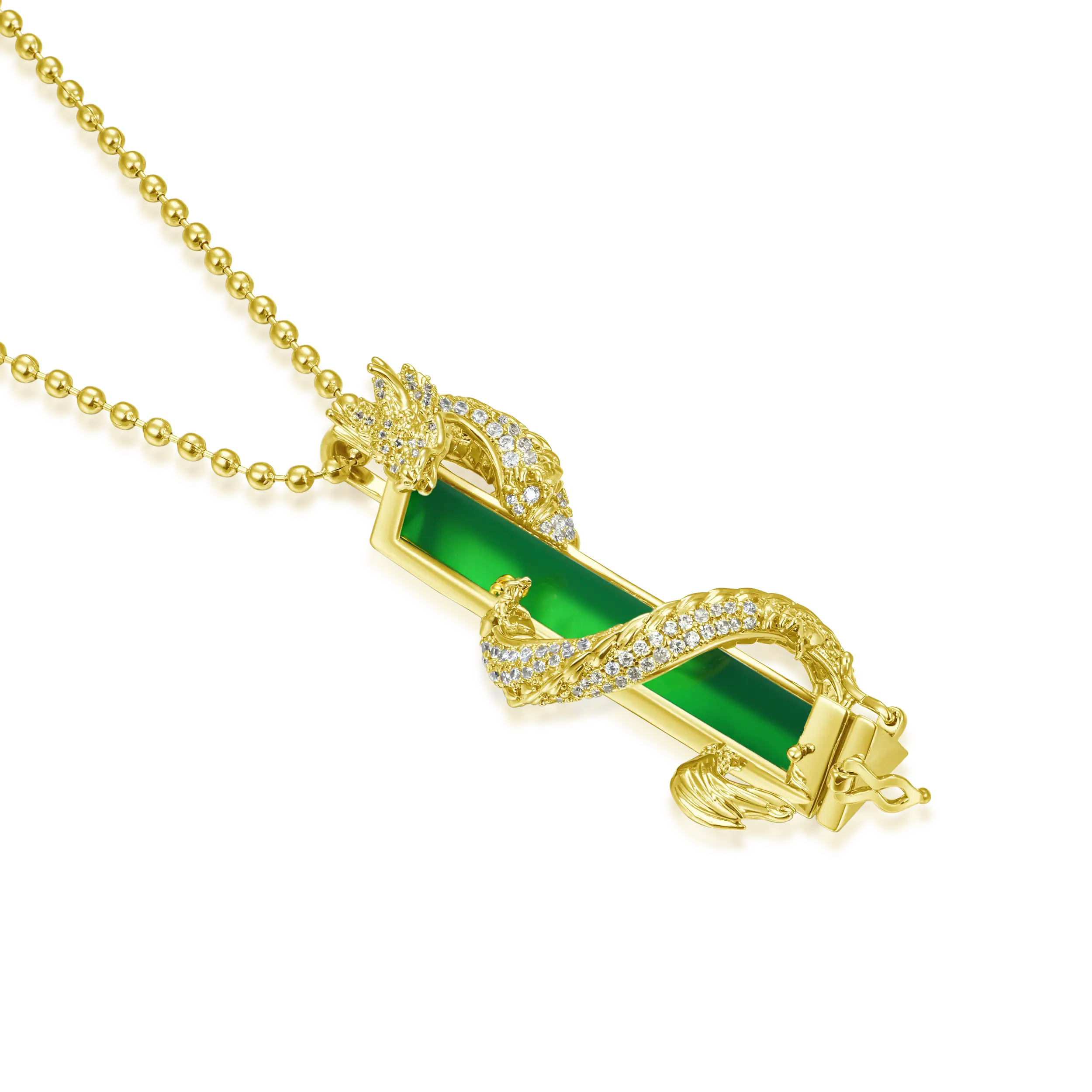 WONG Ⅱ Iced Out Jade Column Pendant