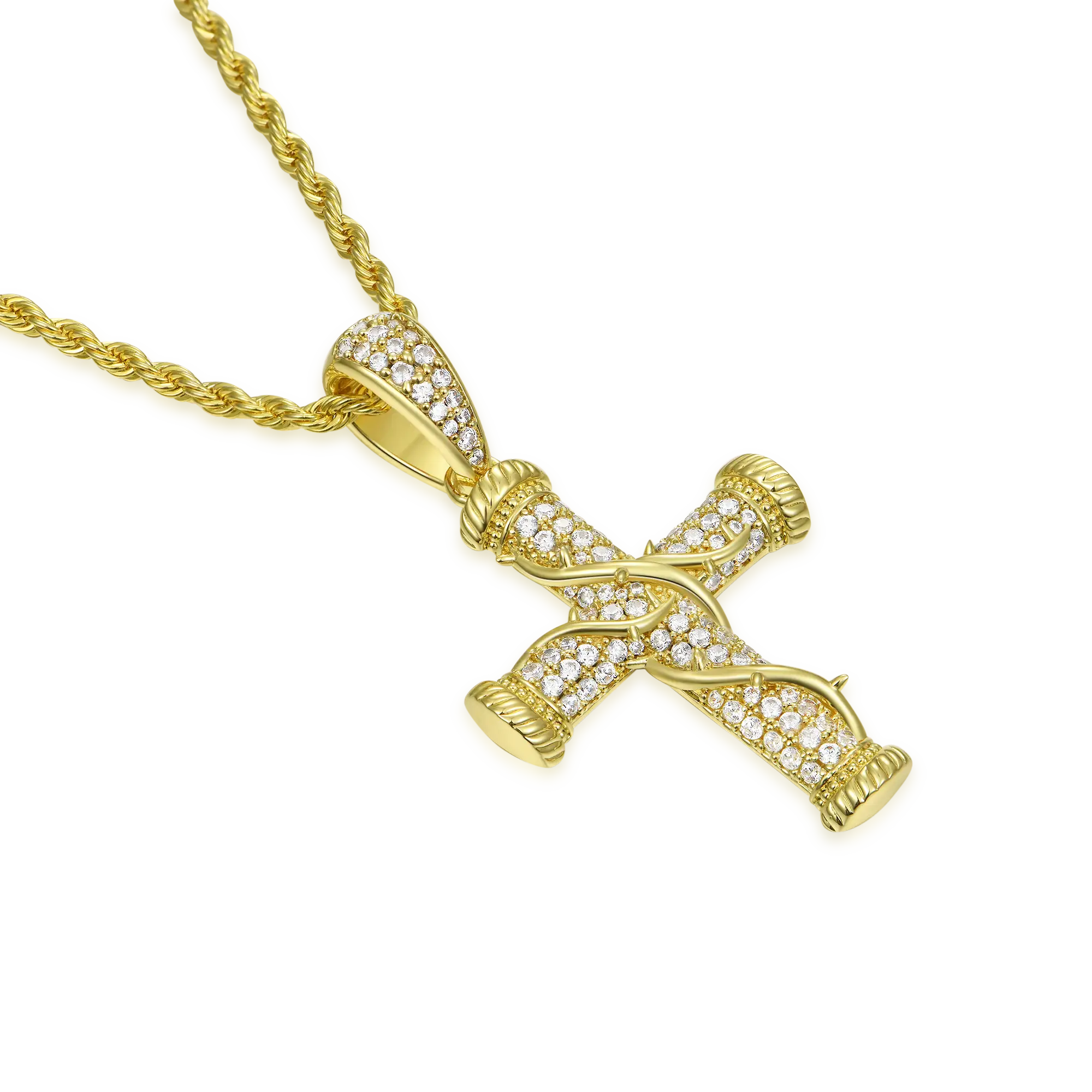 Roman Pillar Thorn Cross Pendant