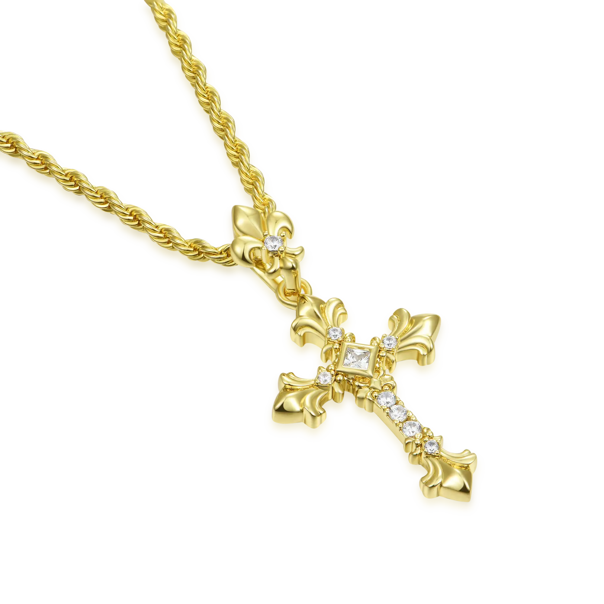 Knight Flower Cross Pendant