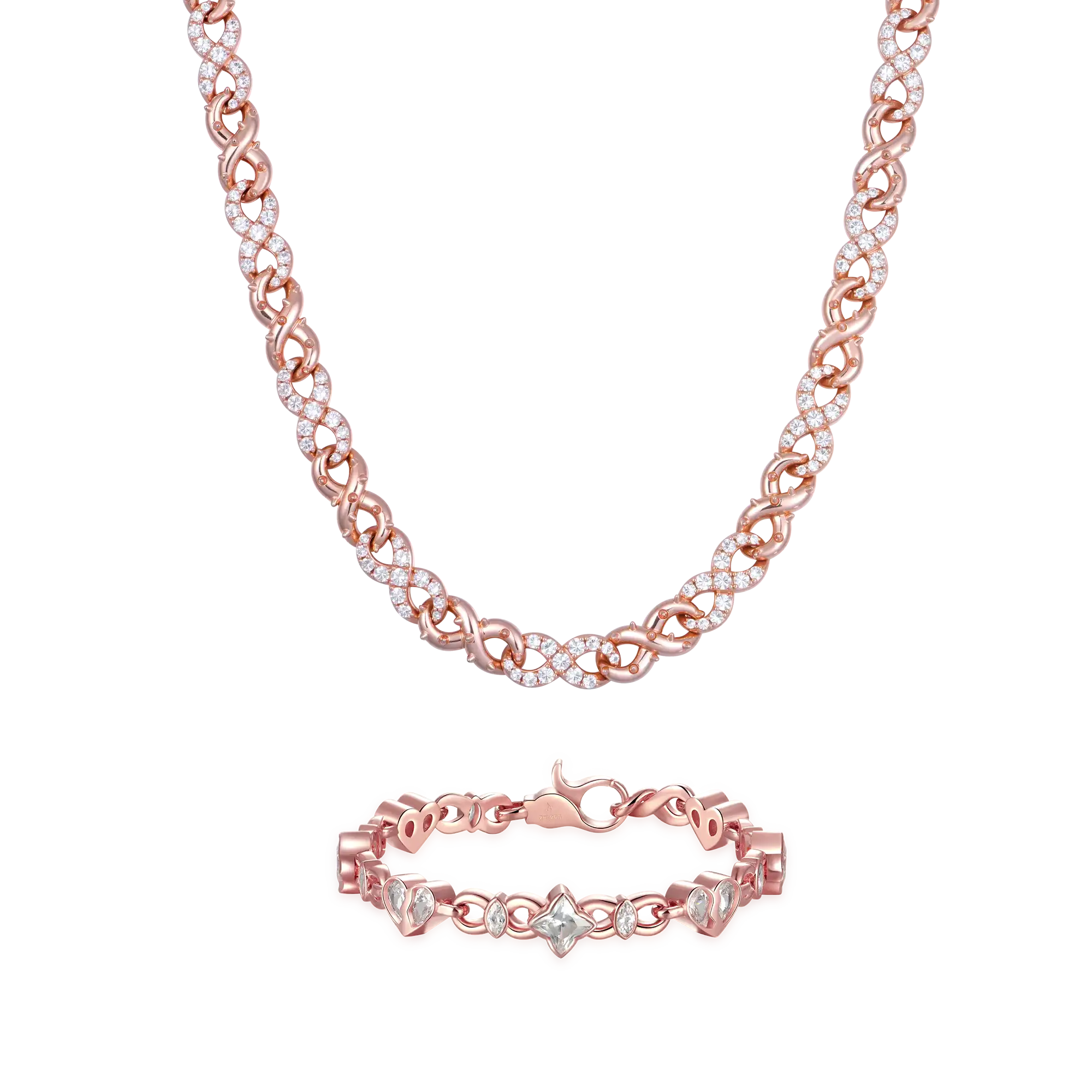 Hard & Heart Chain & Bracelet Layer Set