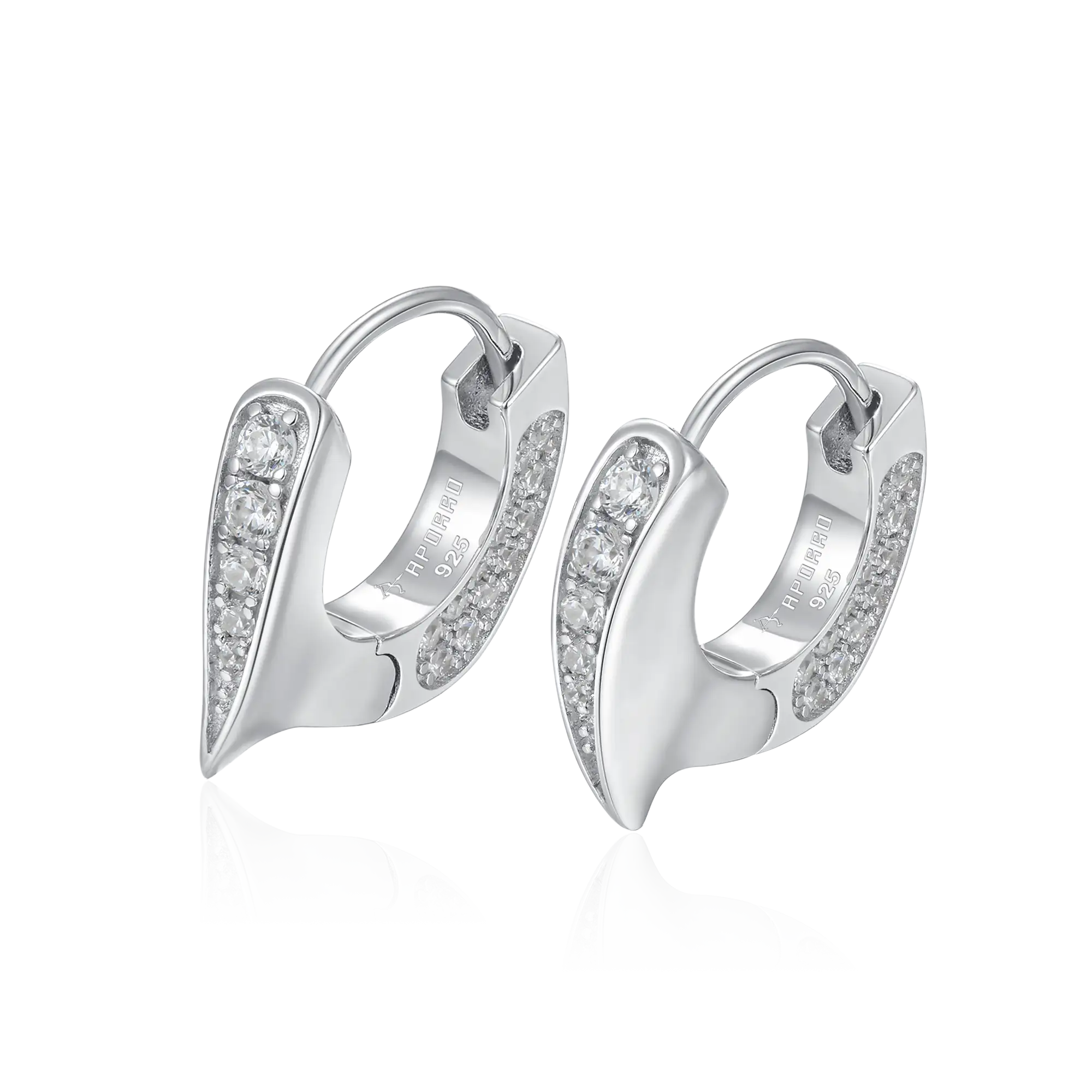 WONG Ⅱ Ridge Iced Out Hoop Earrings - Pair