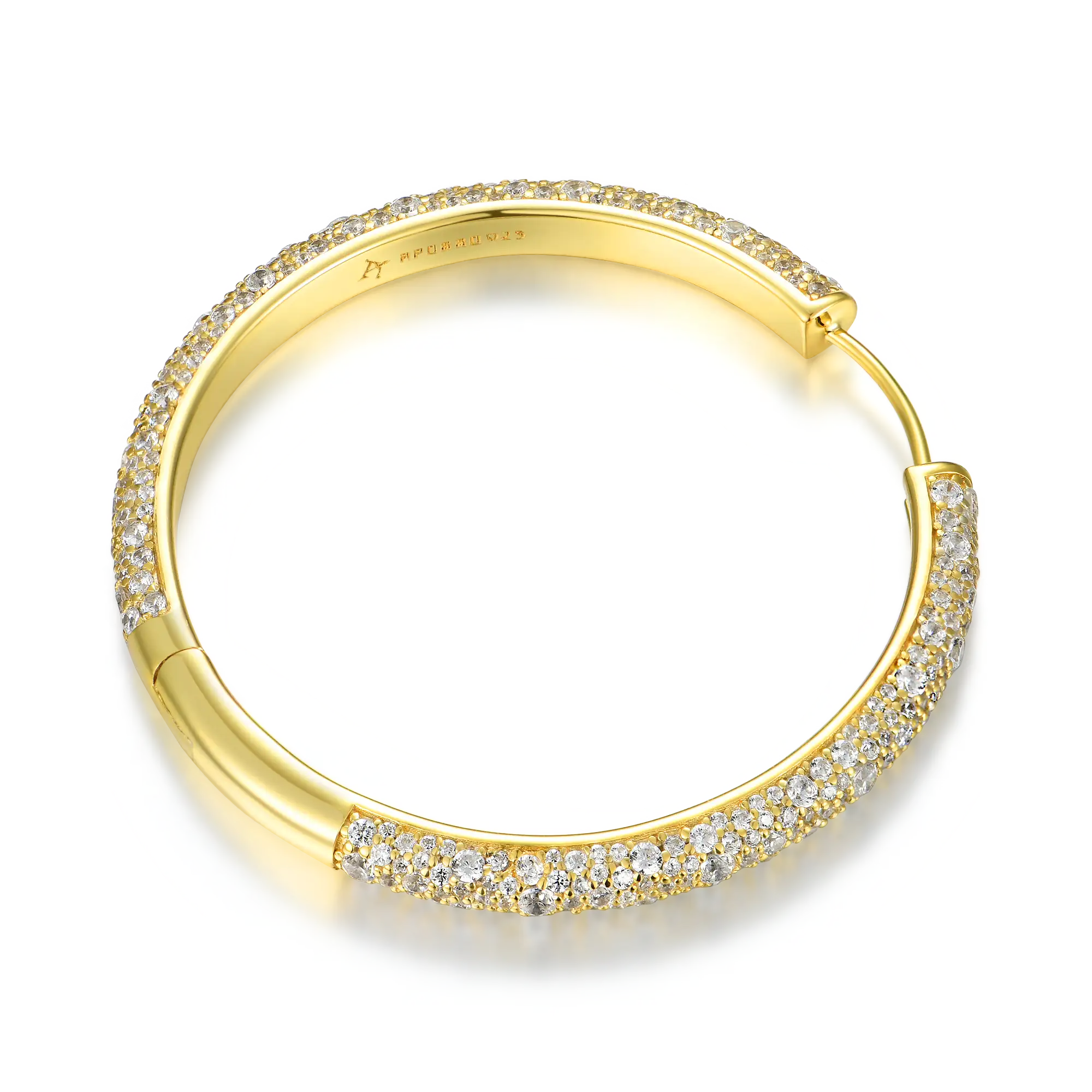 Large Paved Hoop Earring - Single