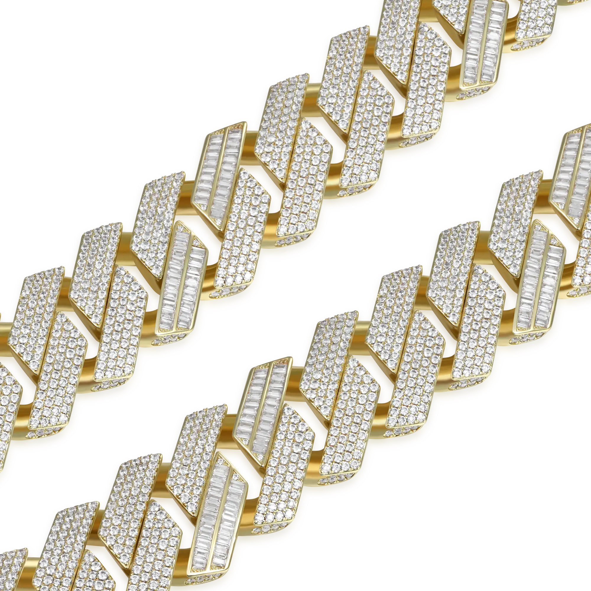 Custom Rollercoaster Buckle Prong Cuban Chain - 25mm