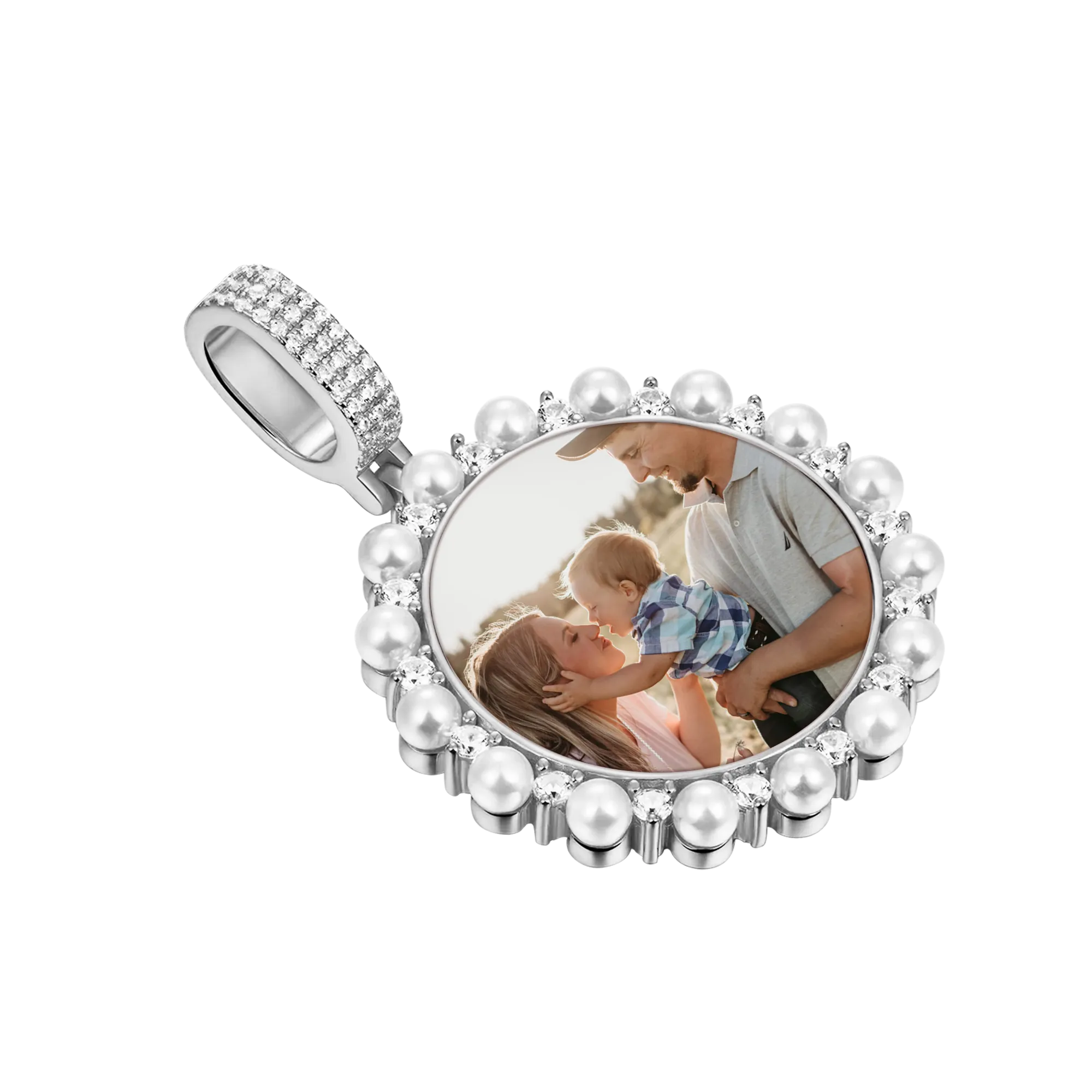 Custom Pearl Photo Pendant