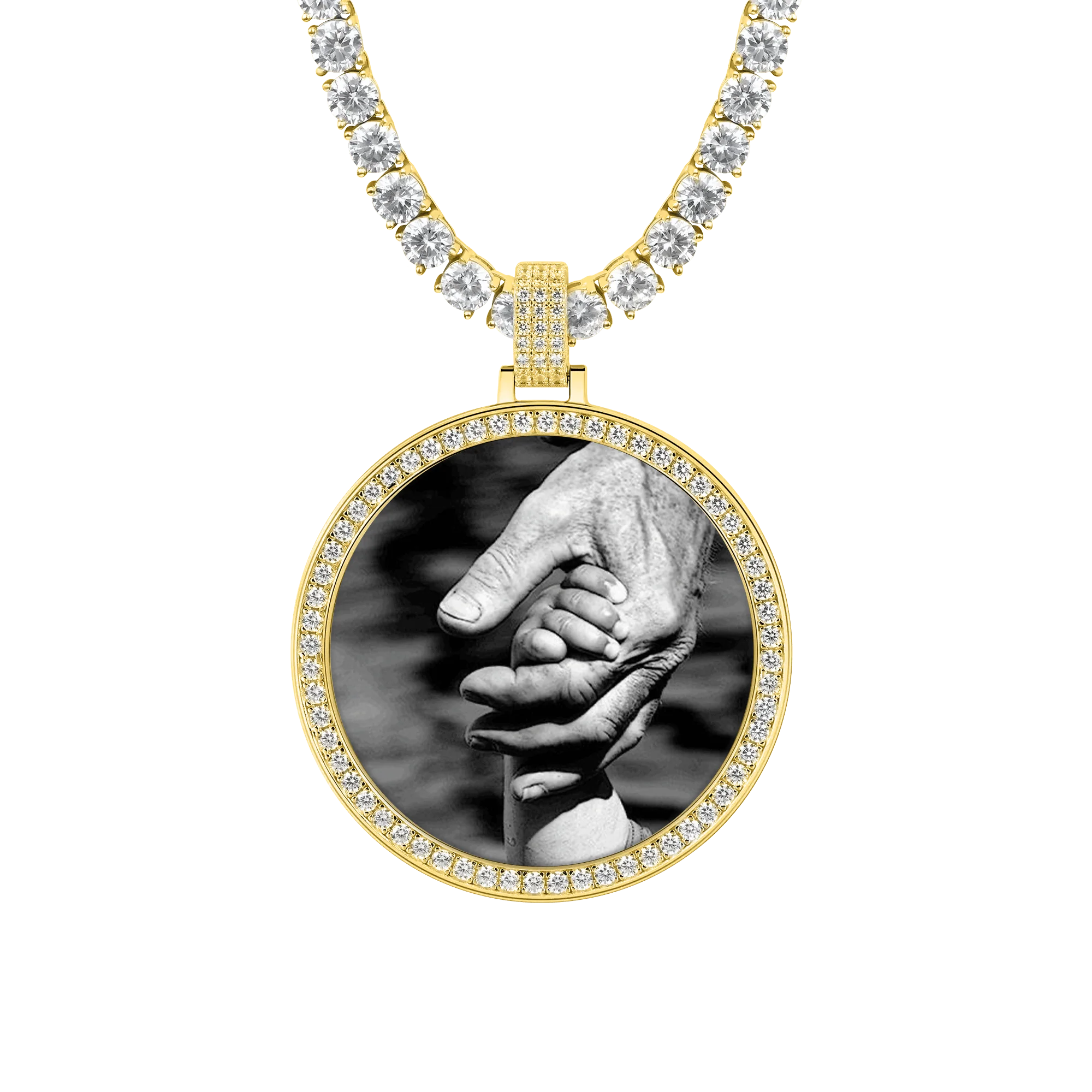 Custom Moissanite 46MM Photo Necklace Pendant