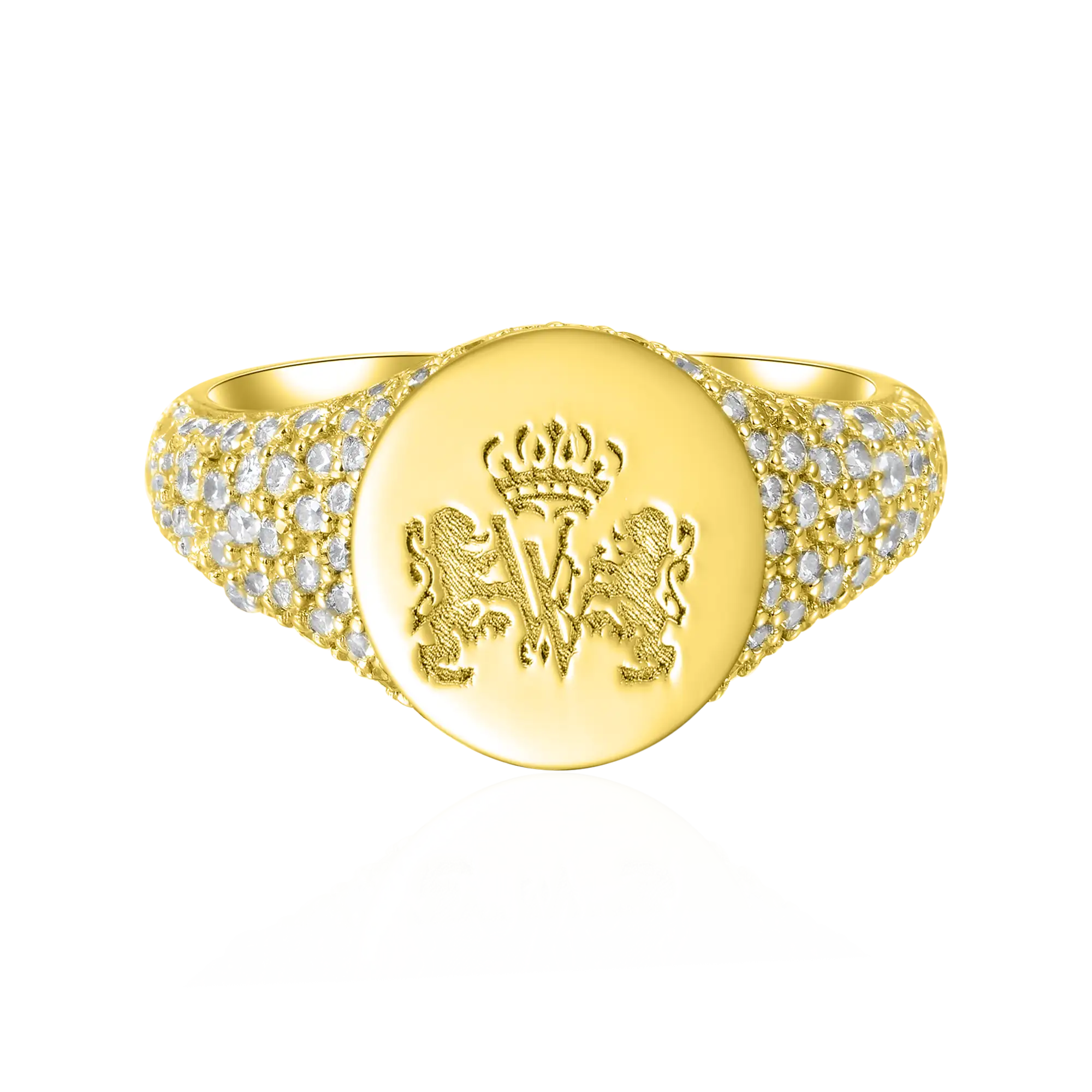 Custom Iced Signet Ring - Pattern