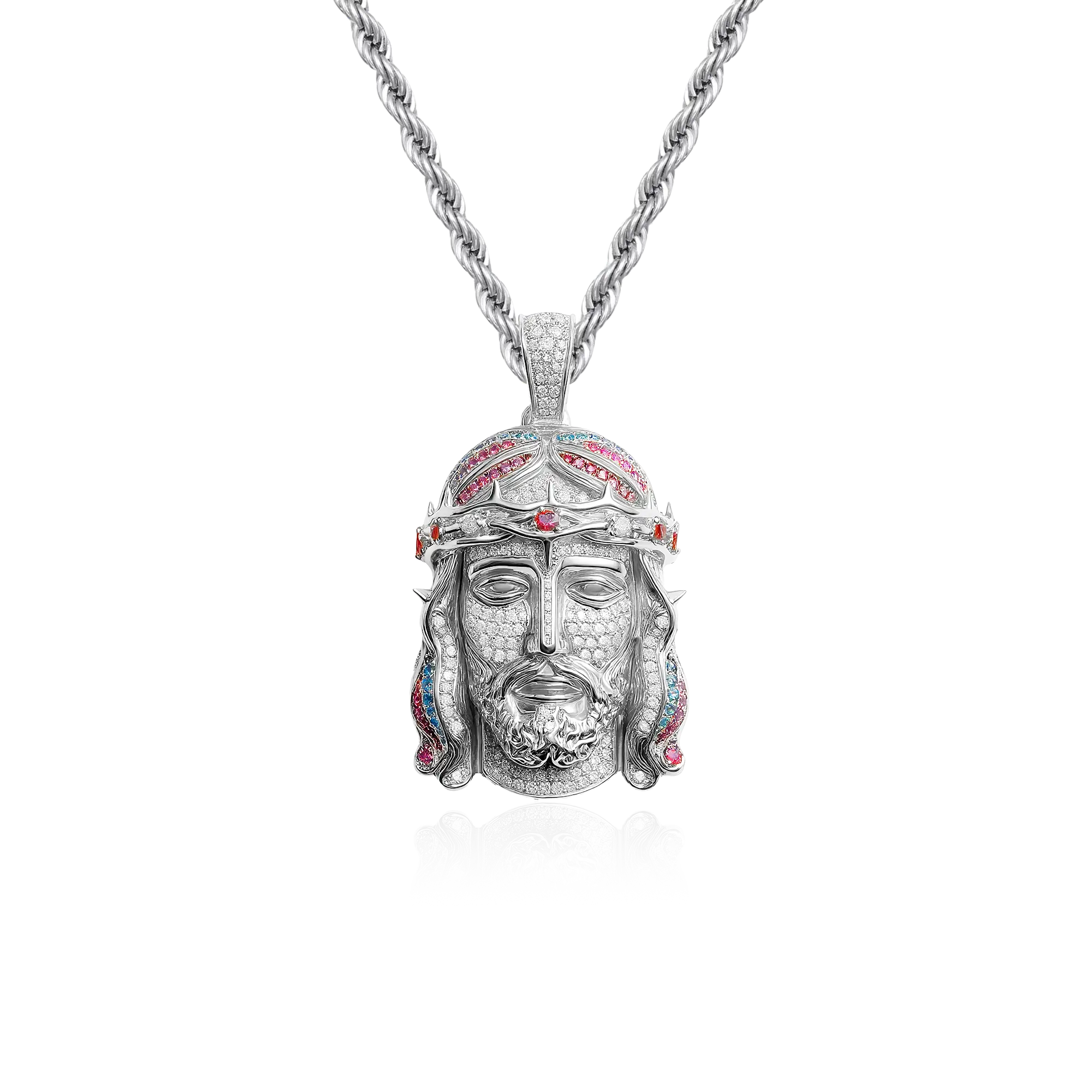 Crowned Radiance Jesus Pendant - 38mm