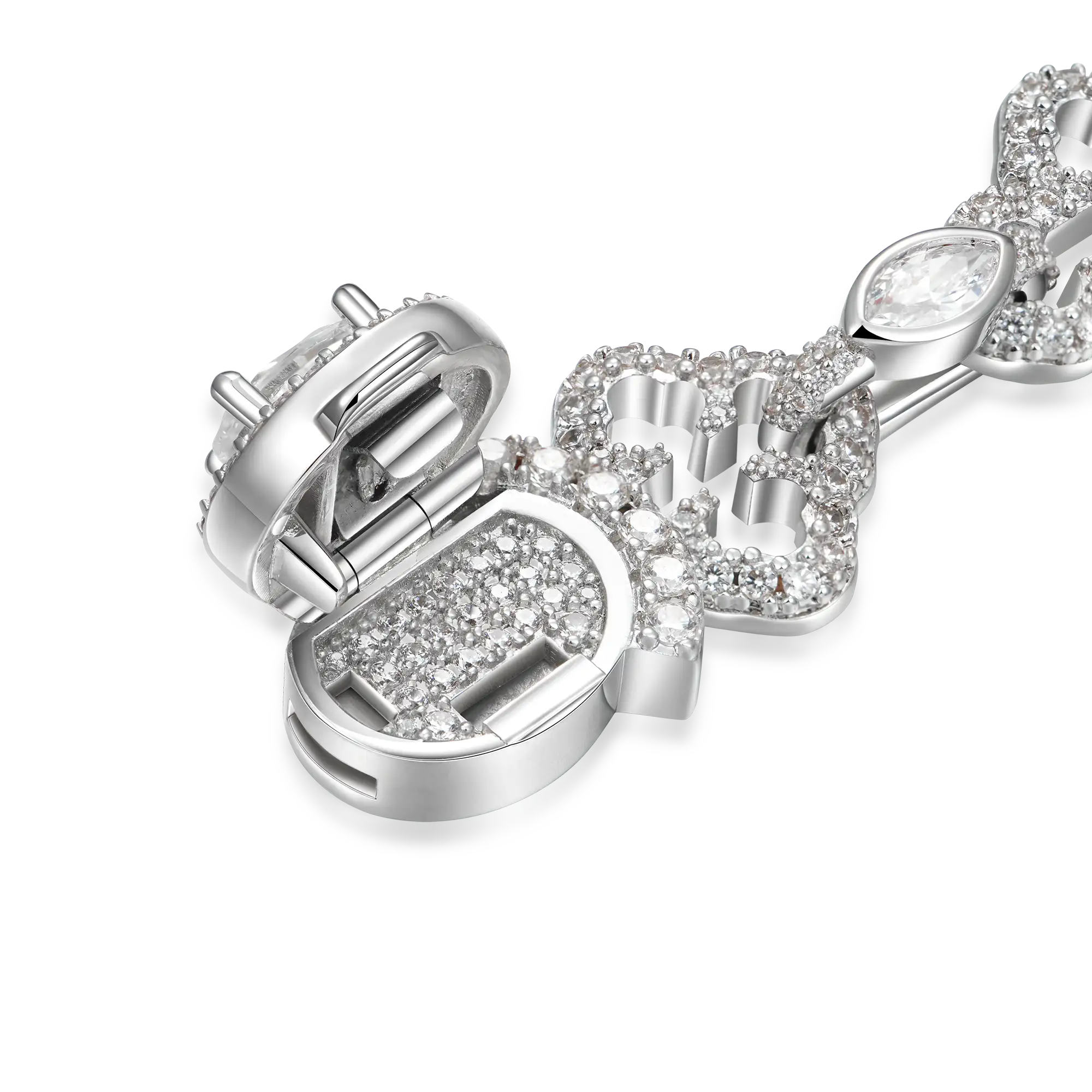 Marquise Cut Mix Bottoni Cross Link Chain - 12mm