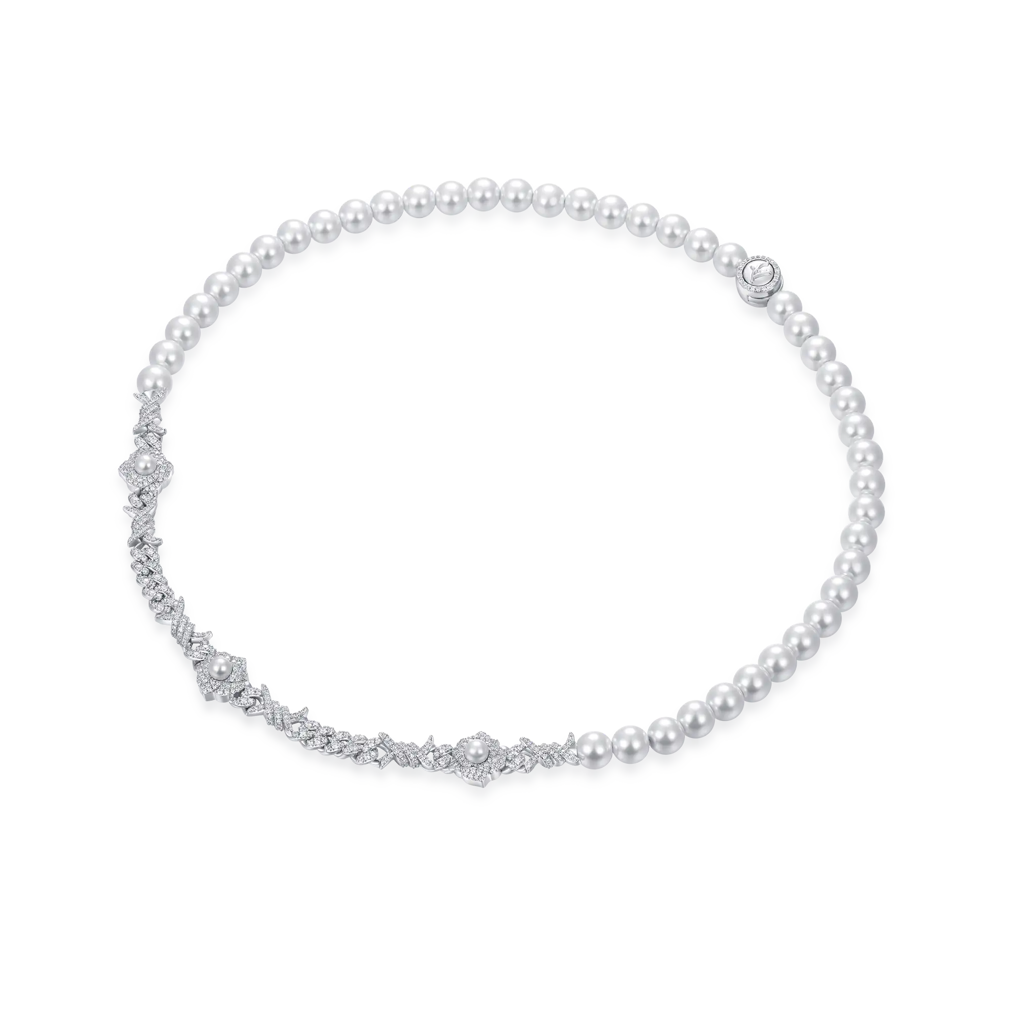 Women's Rose Thorn Pearl Chain - 8mm