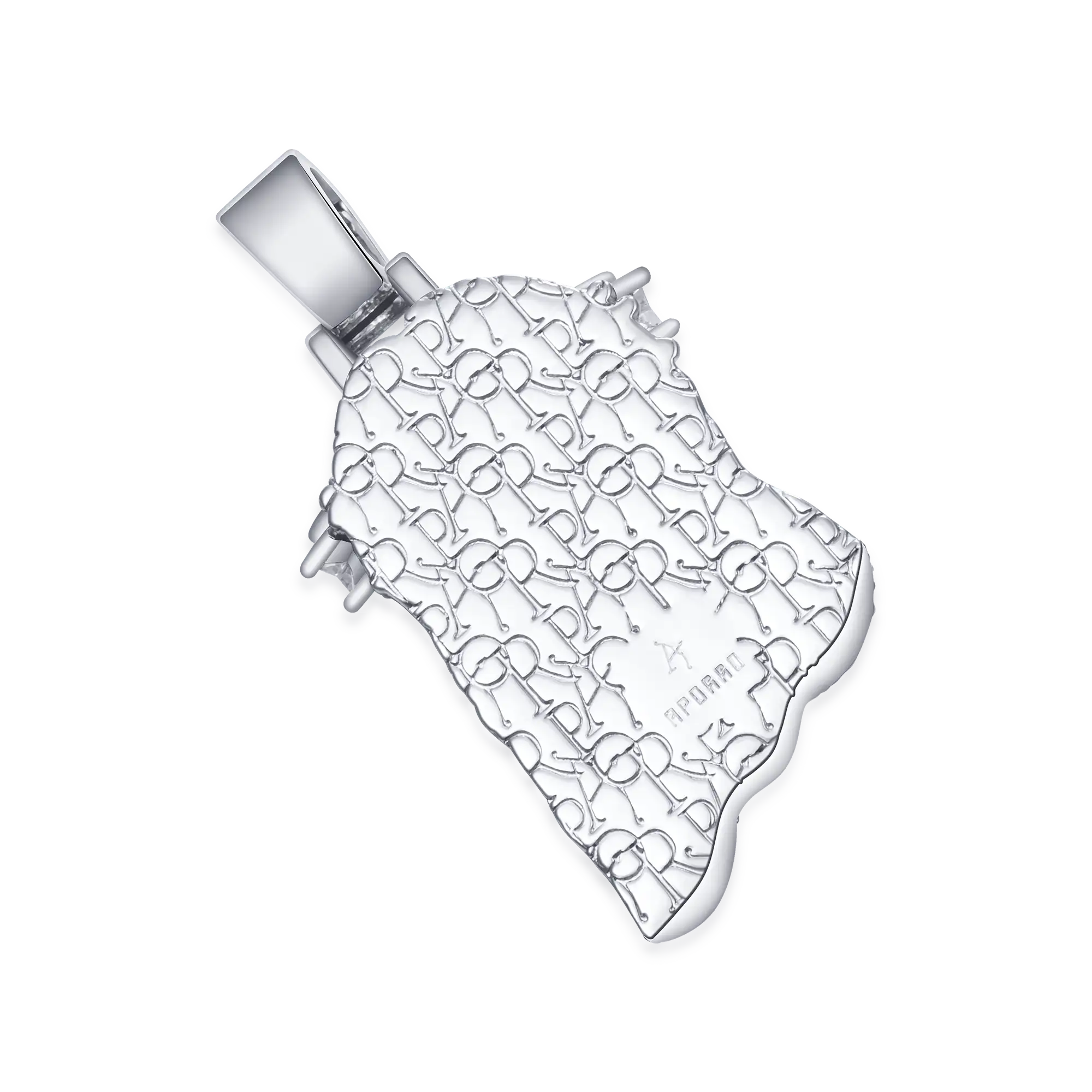 Moissanite White Gold Stellar Jesus Pendant - Small