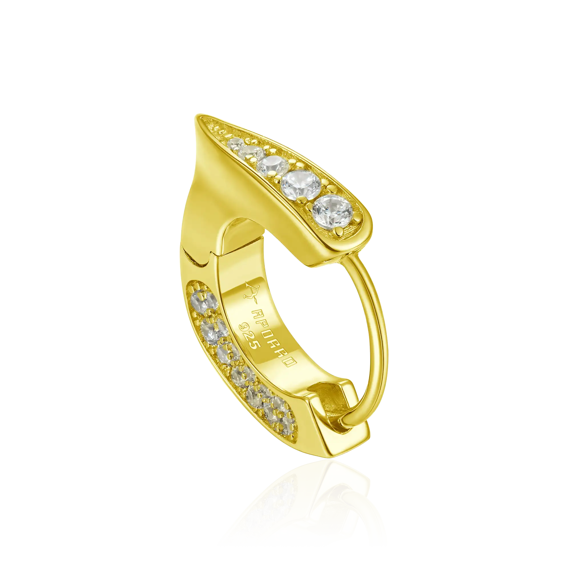 WONG Ⅱ Ridge Iced Out Hoop Earrings - Pair