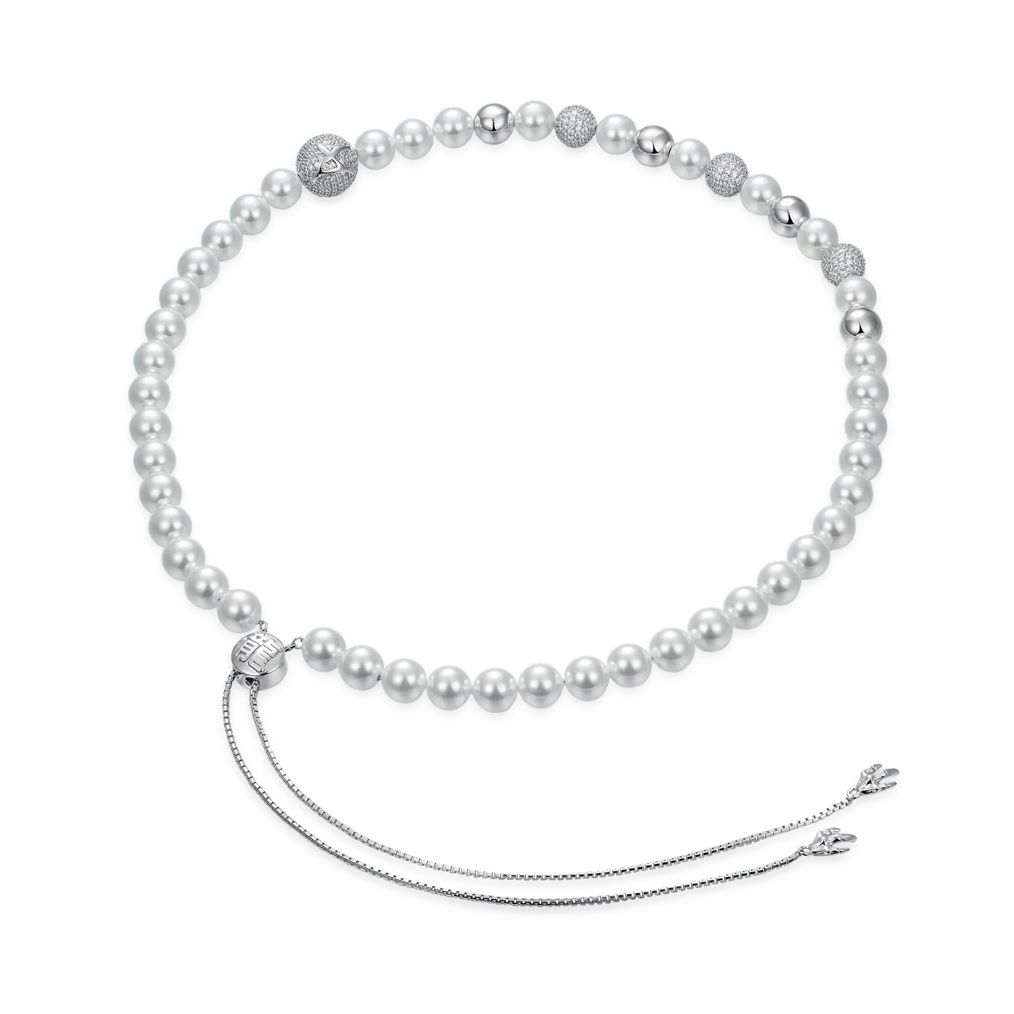 WONG Dragon Pearl and Bead Adjustable Necklace - 8mm