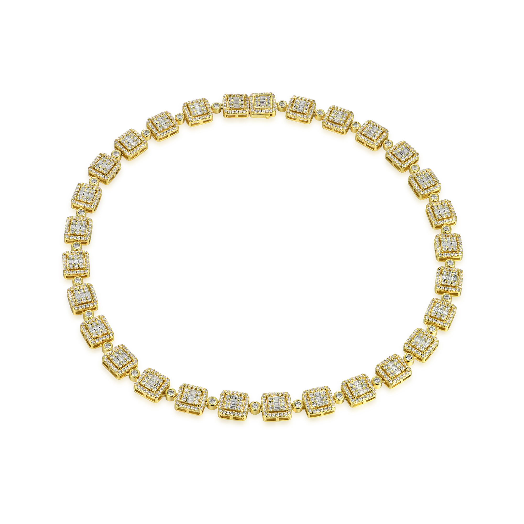 Baguette Cut Mix Tennis Chain - 10mm