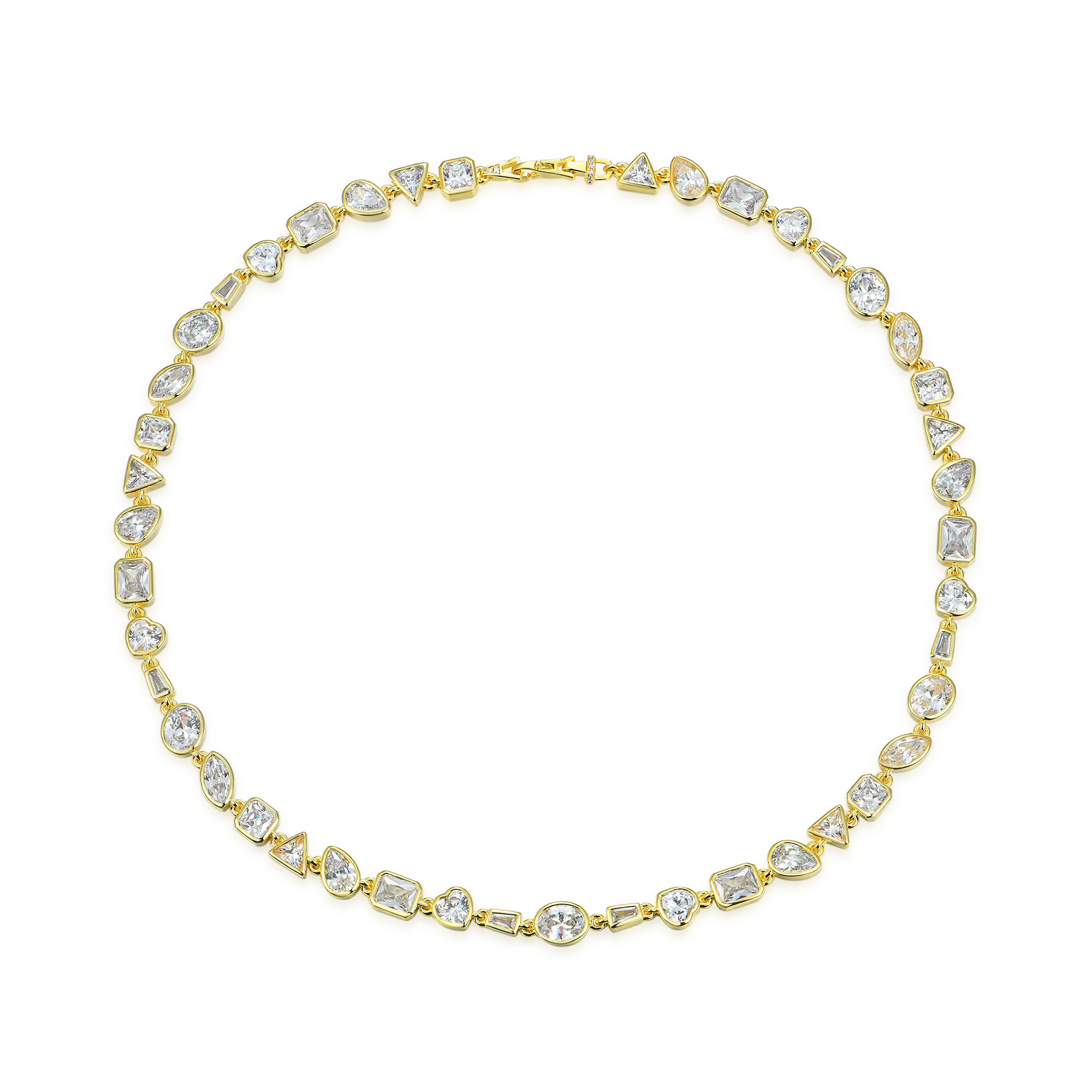 Women's Mixed Shape Gemstone Bezel Chain - 6mm