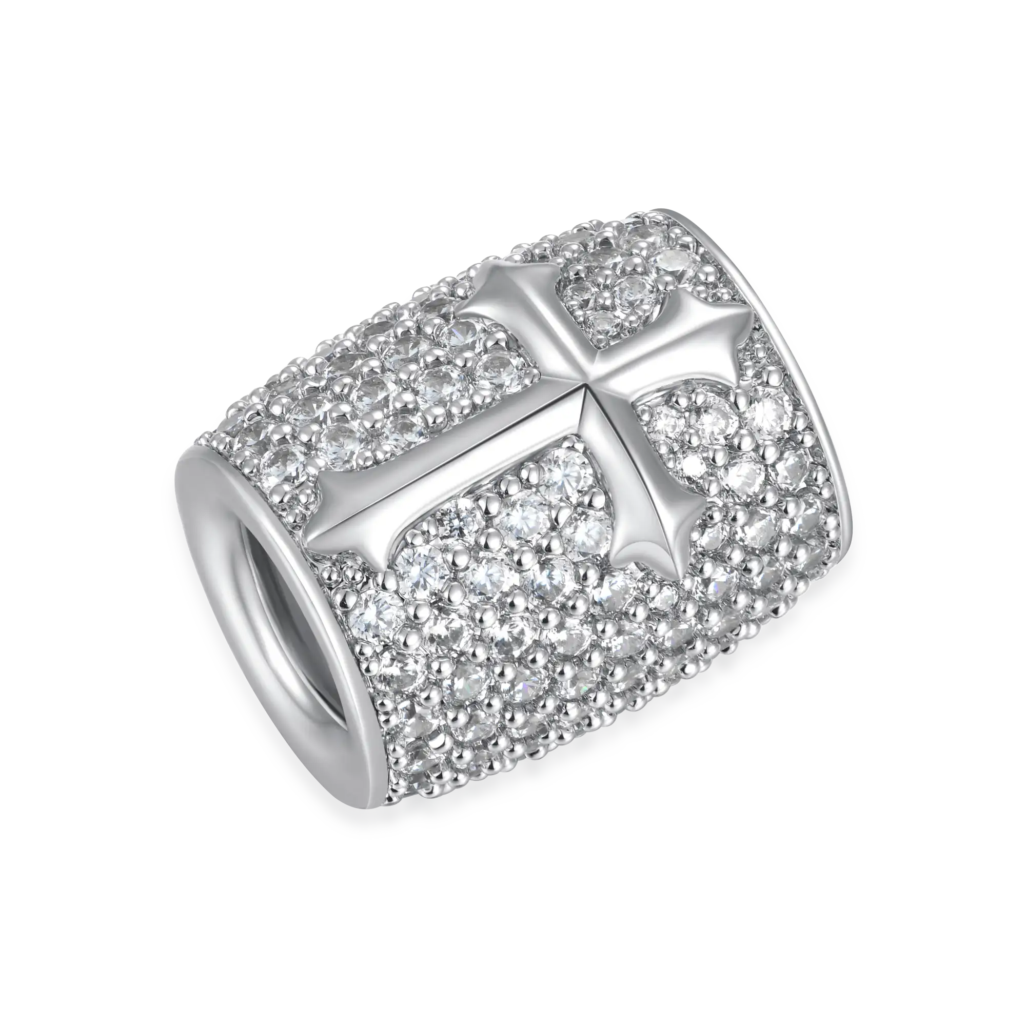 Iced Cross Hair Beads