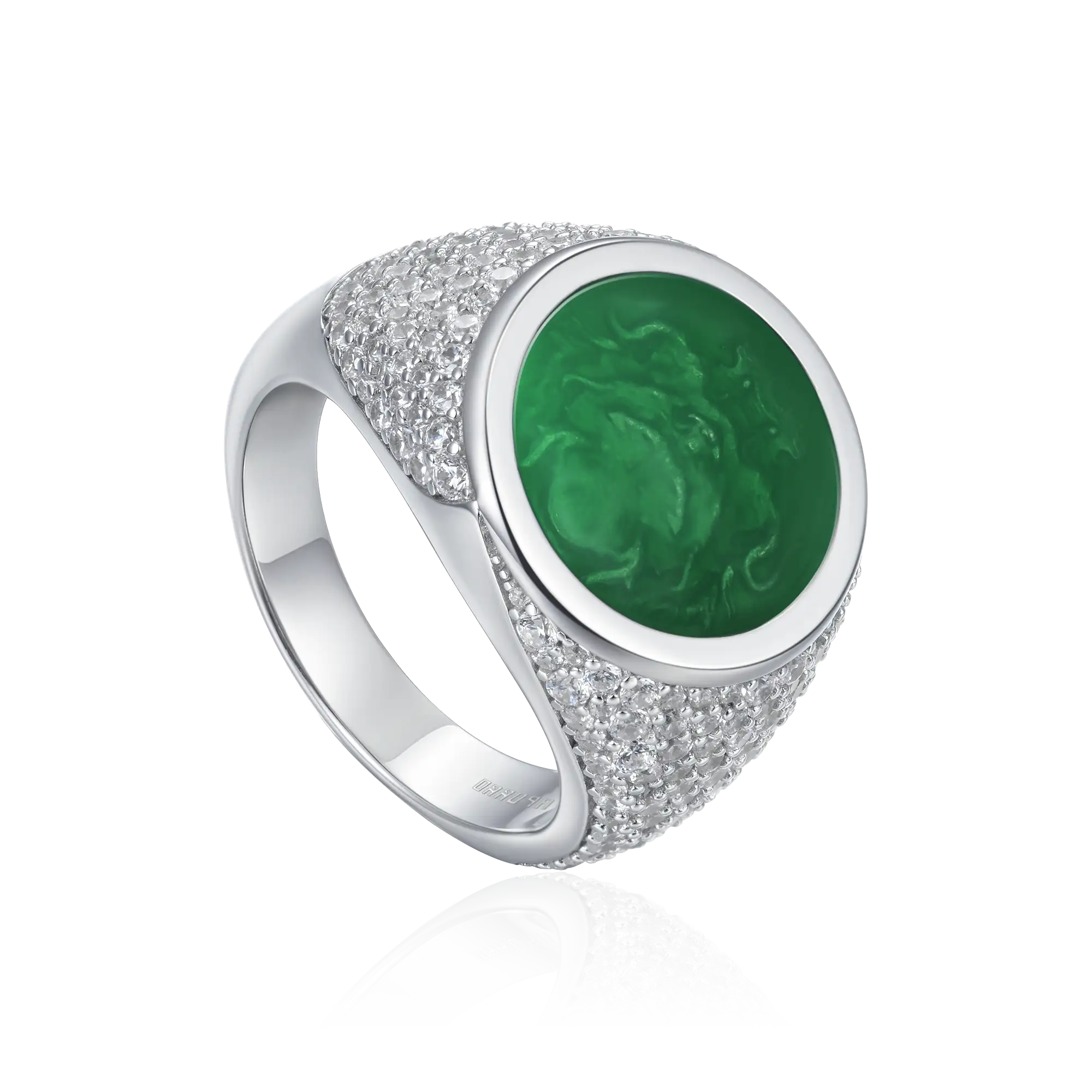 WONG Ⅱ Ridge Iced Out Signet Ring