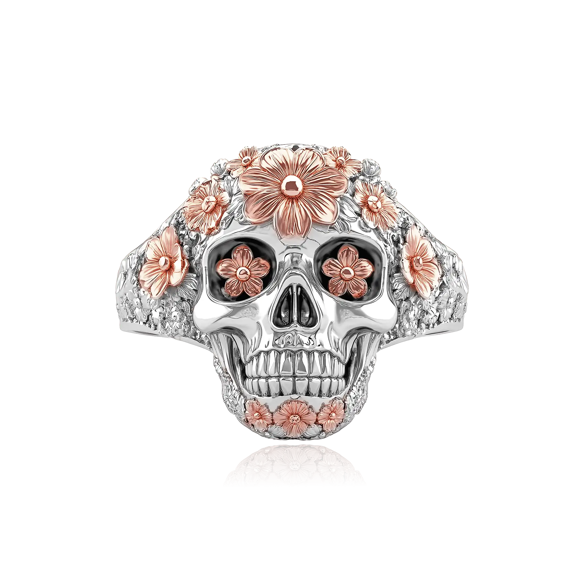 Calavera Rosy Bloom Ring