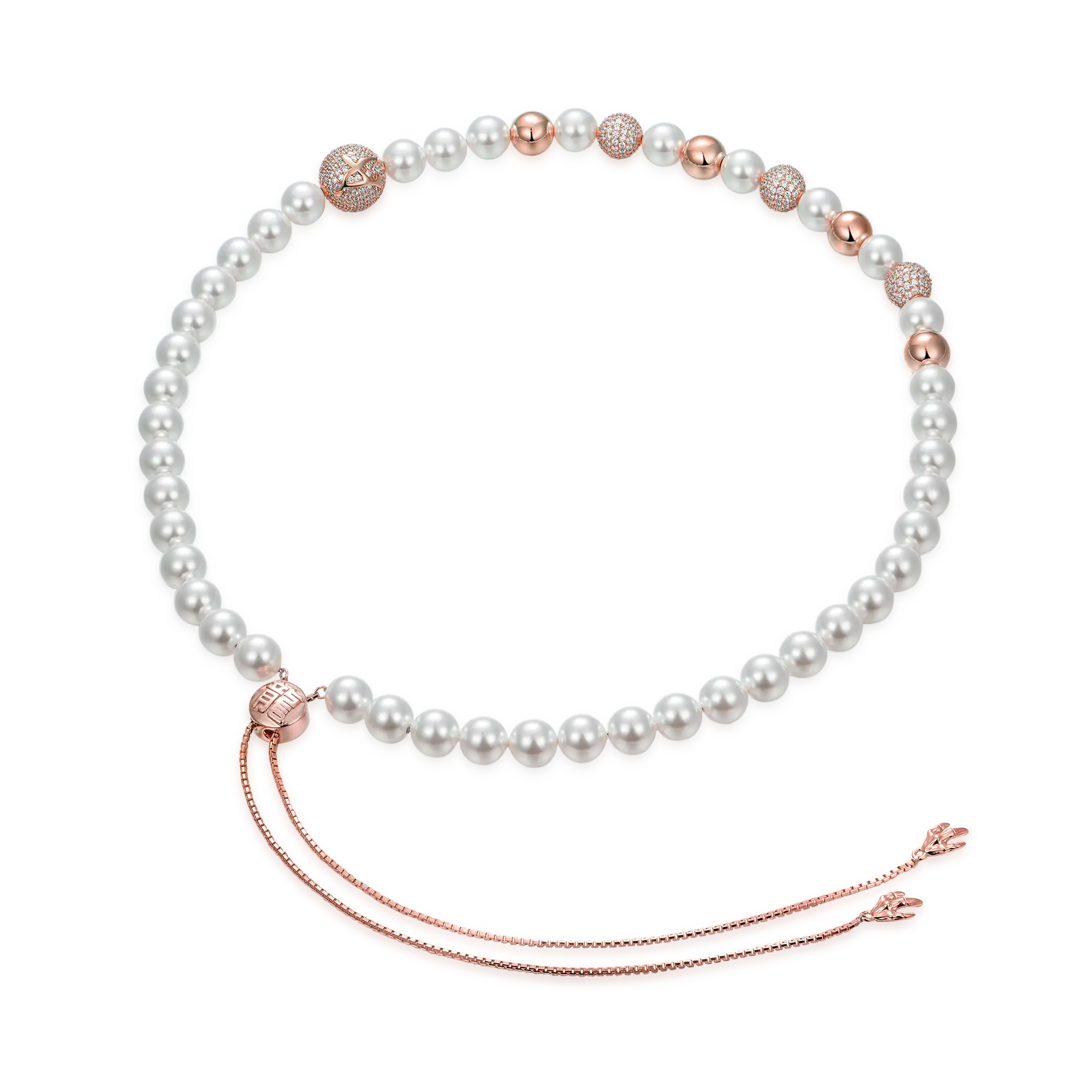 WONG Dragon Pearl and Bead Adjustable Necklace - 8mm