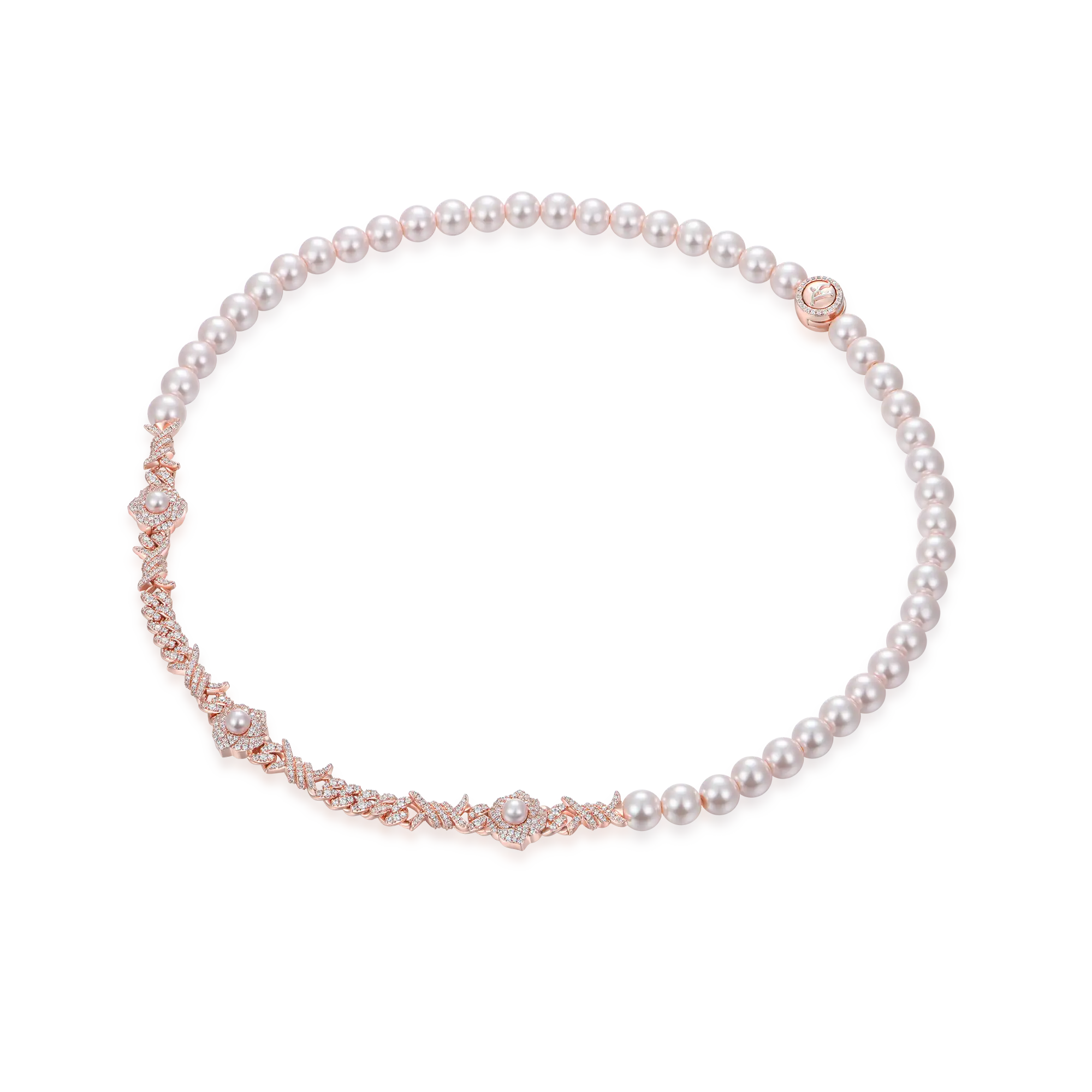 Women's Rose Thorn Pearl Chain - 8mm