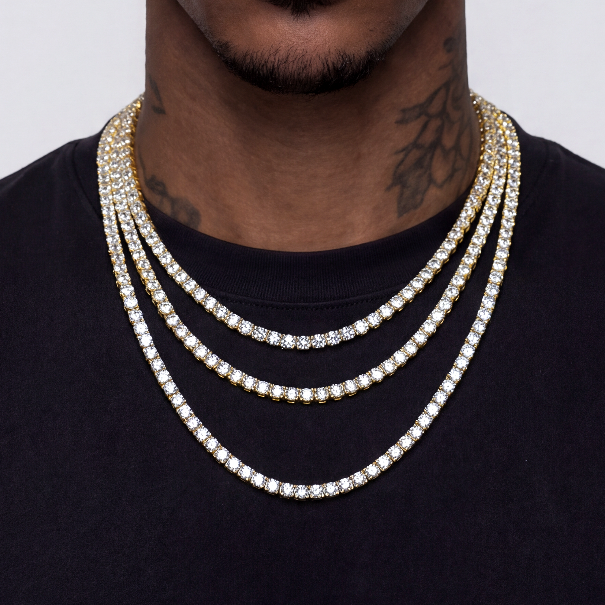 Triple Tennis Chain Statement Set
