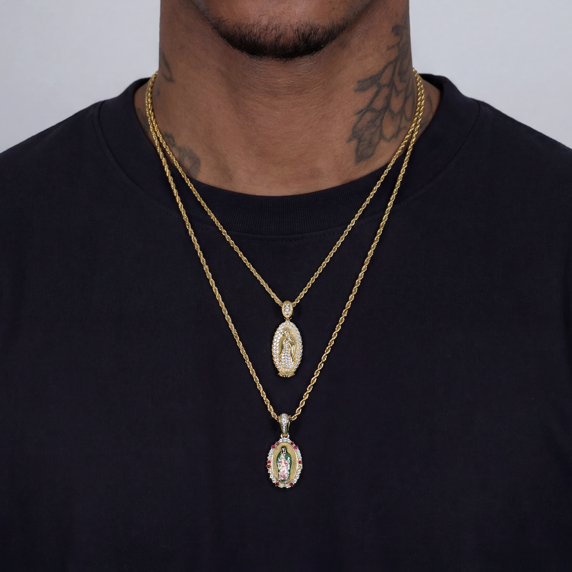 Saint Mary Double Pendant & Chain Layer Set