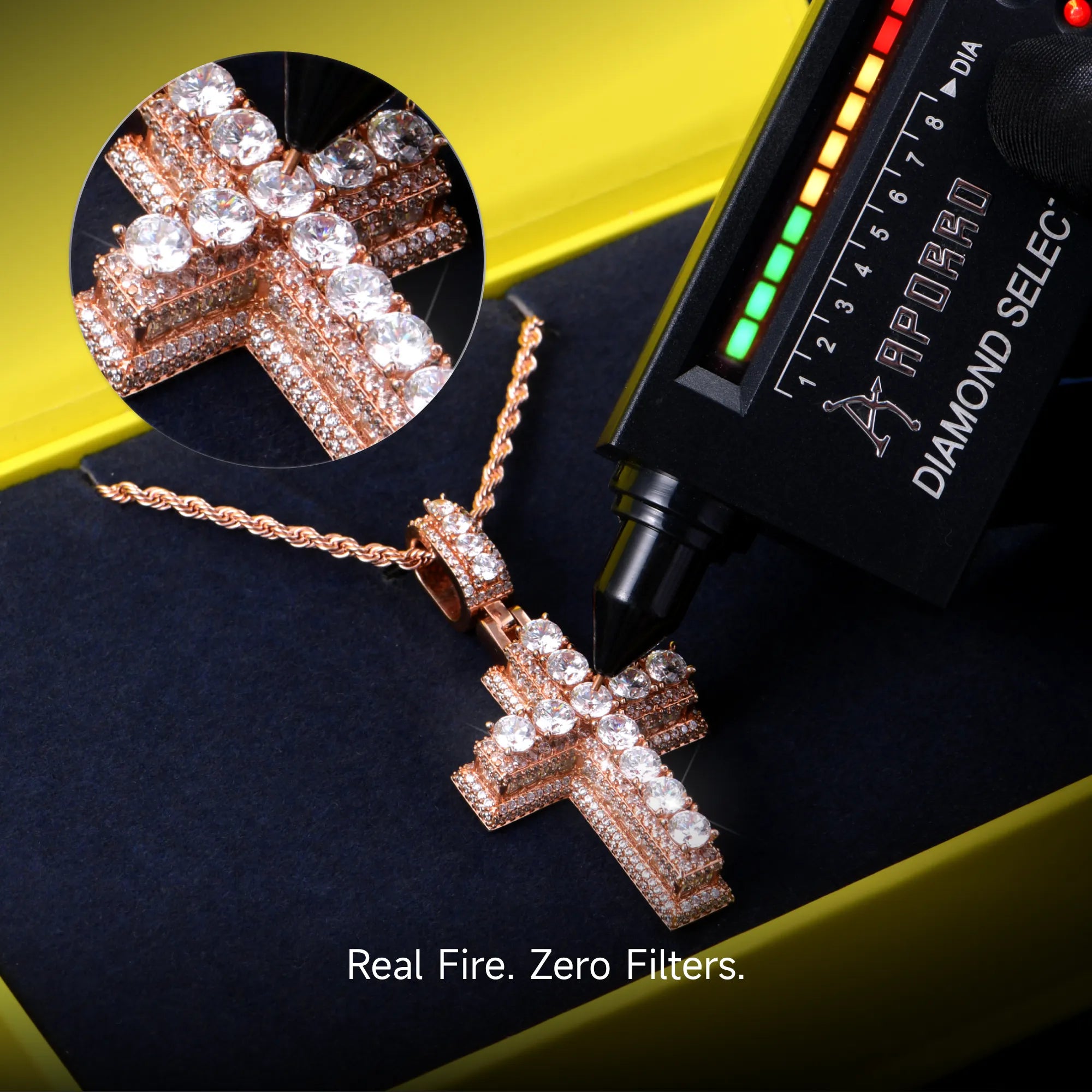 Moissanite Brilliance Layered Cross Pendant