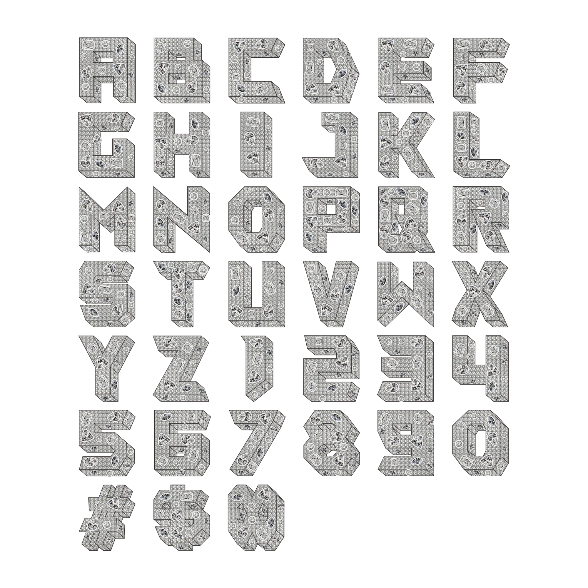 Custom Shaped Cut Three-dimensional Letter Pendant