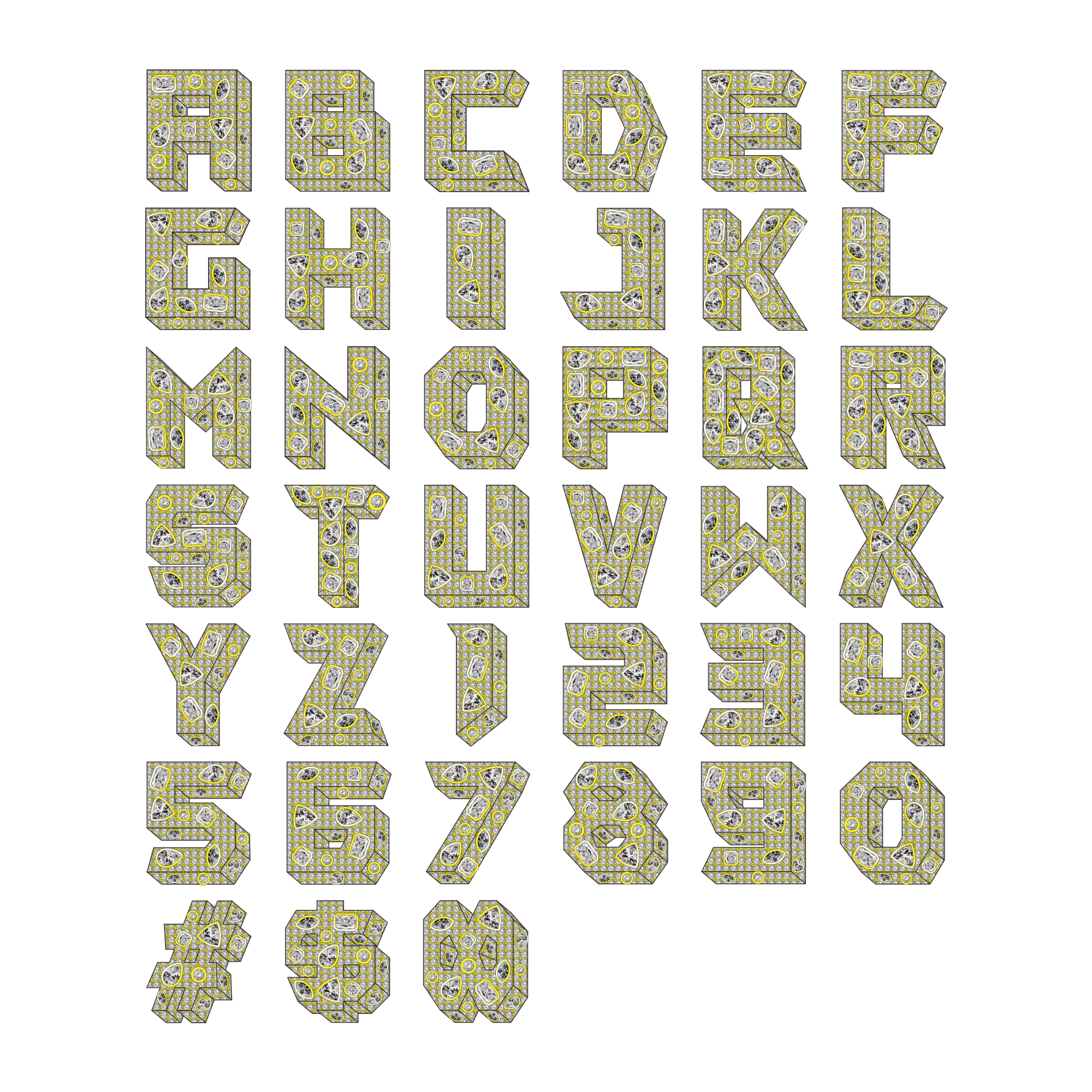 Custom Shaped Cut Three-dimensional Letter Pendant