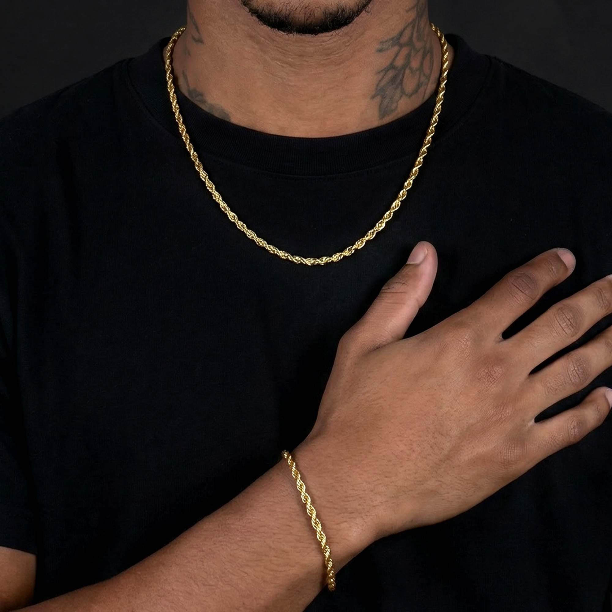 3.5mm Rope Chain Bracelet Set – Men's Bracelet Stack Set – APORRO