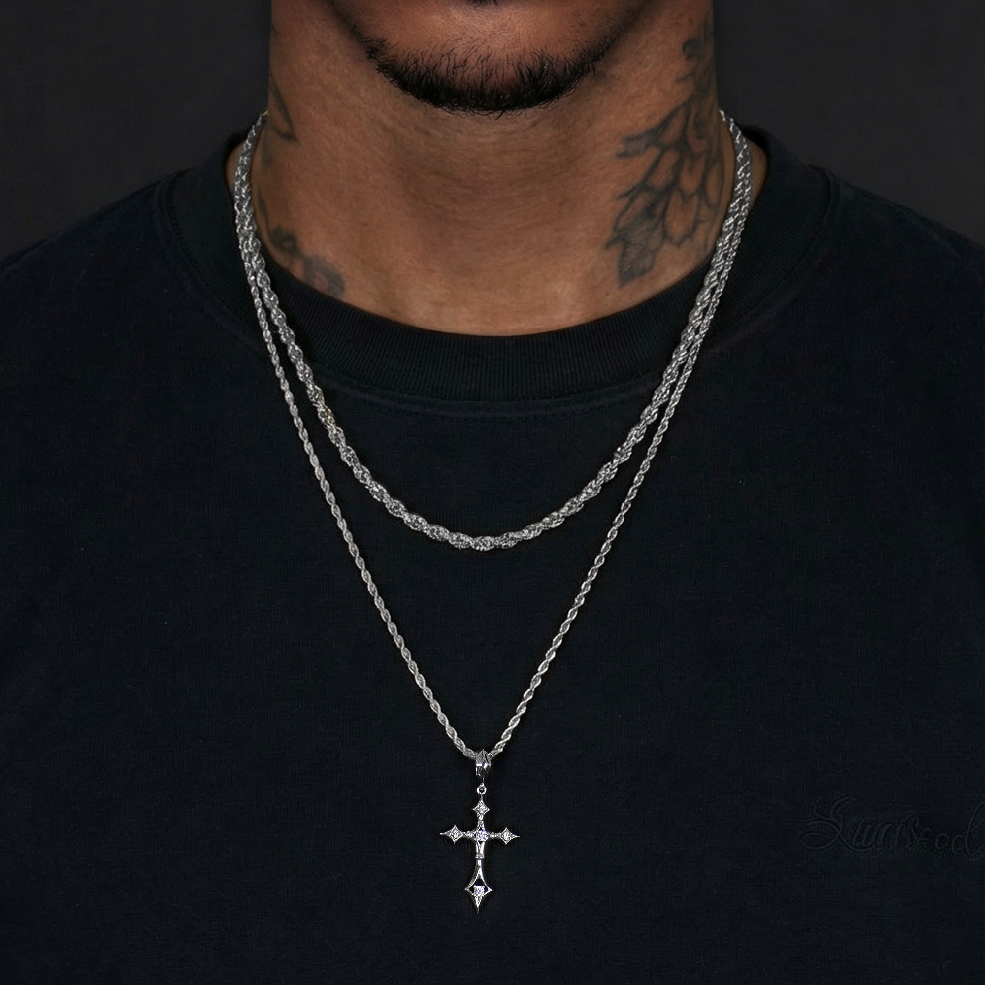 Sanctum Cross Pendant & Chain Trinity Set