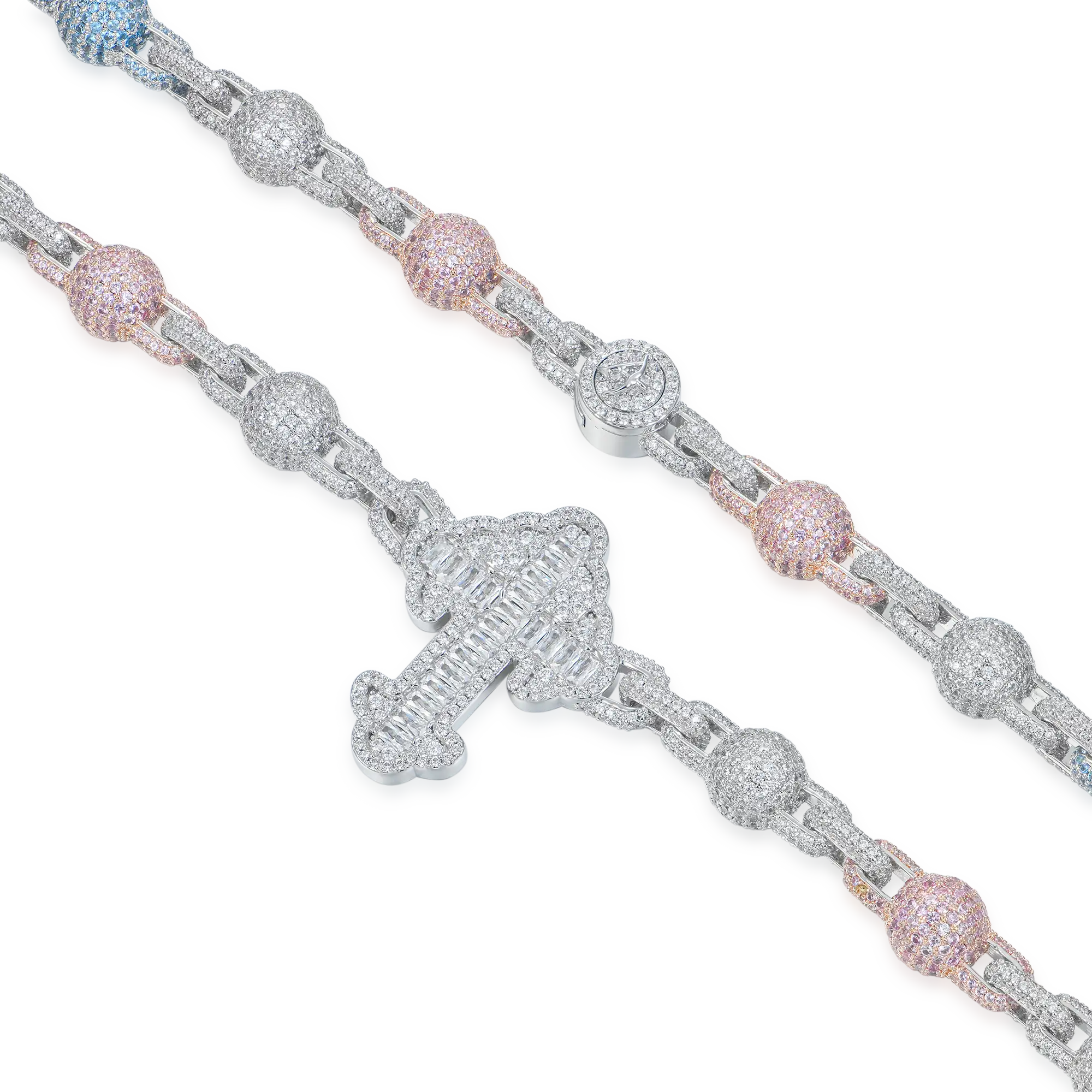 Iced Cross Ball Chain
