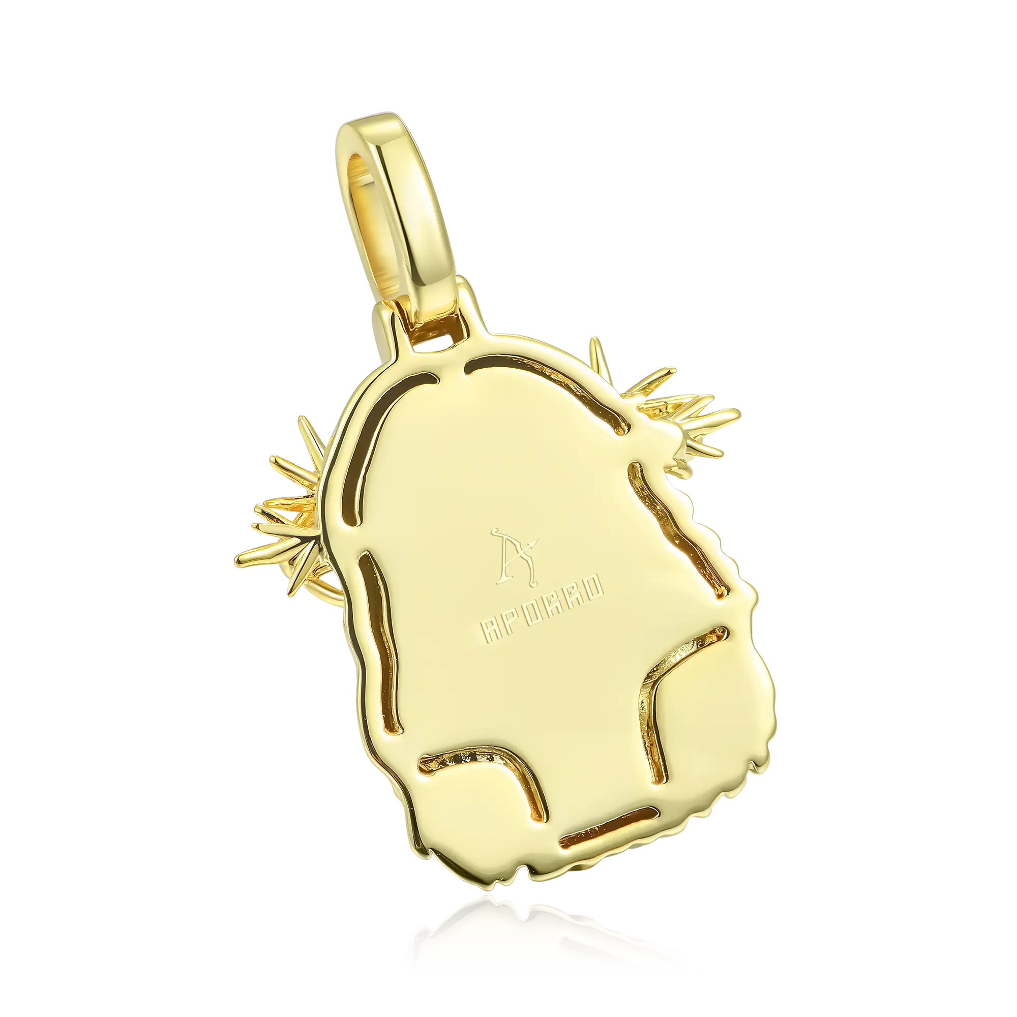 Women's Jesus Piece Plain Gold Pendant - Micro