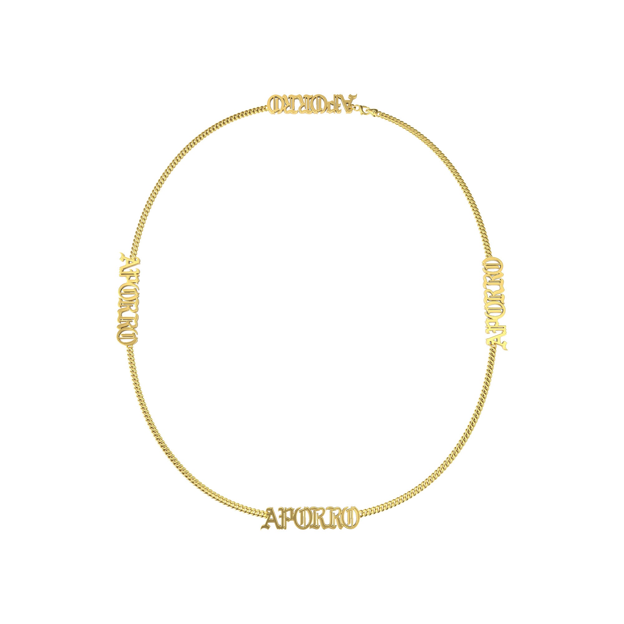 Custom 14K Gold Old English Letter/Number Miami Cuban Chain