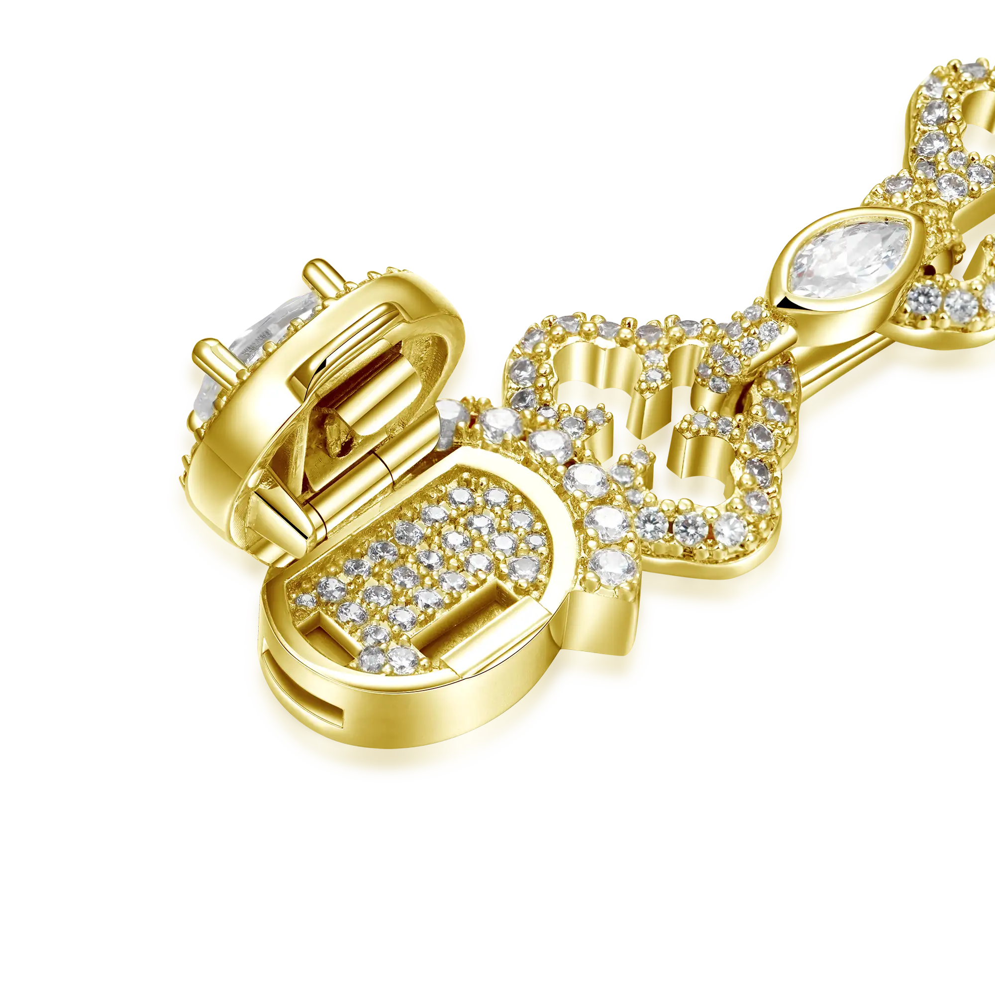 Marquise Cut Mix Bottoni Cross Link Chain - 12mm