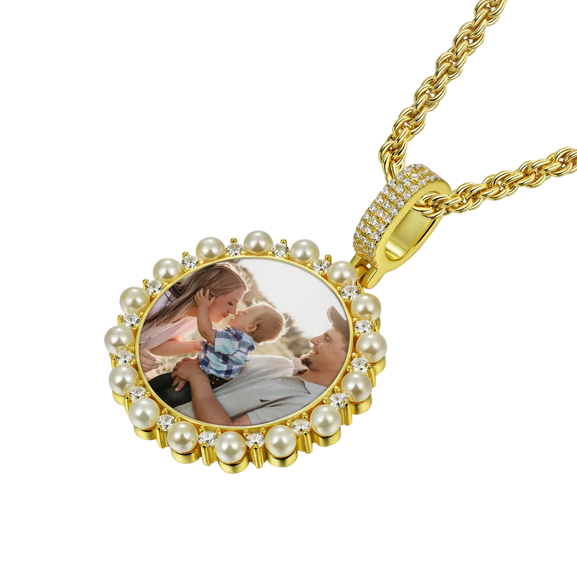 Custom Pearl Photo Pendant