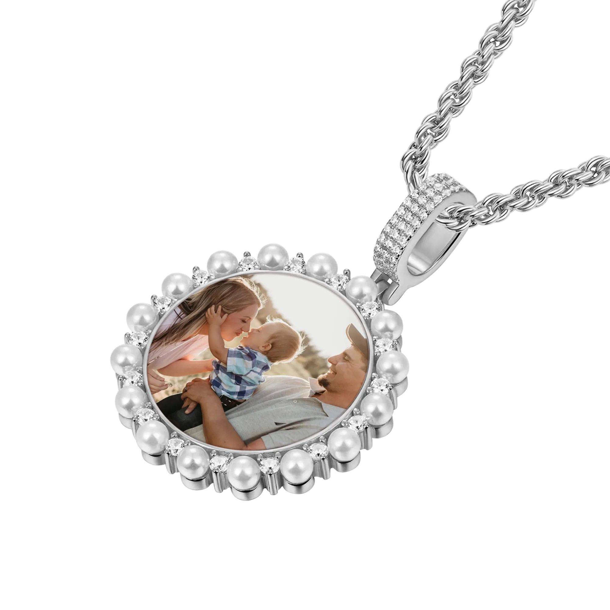 Custom Pearl Photo Pendant