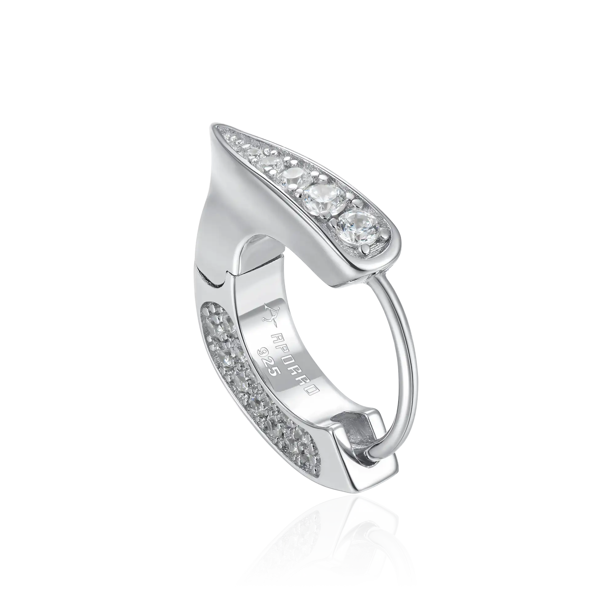 WONG Ⅱ Ridge Iced Out Hoop Earrings - Pair