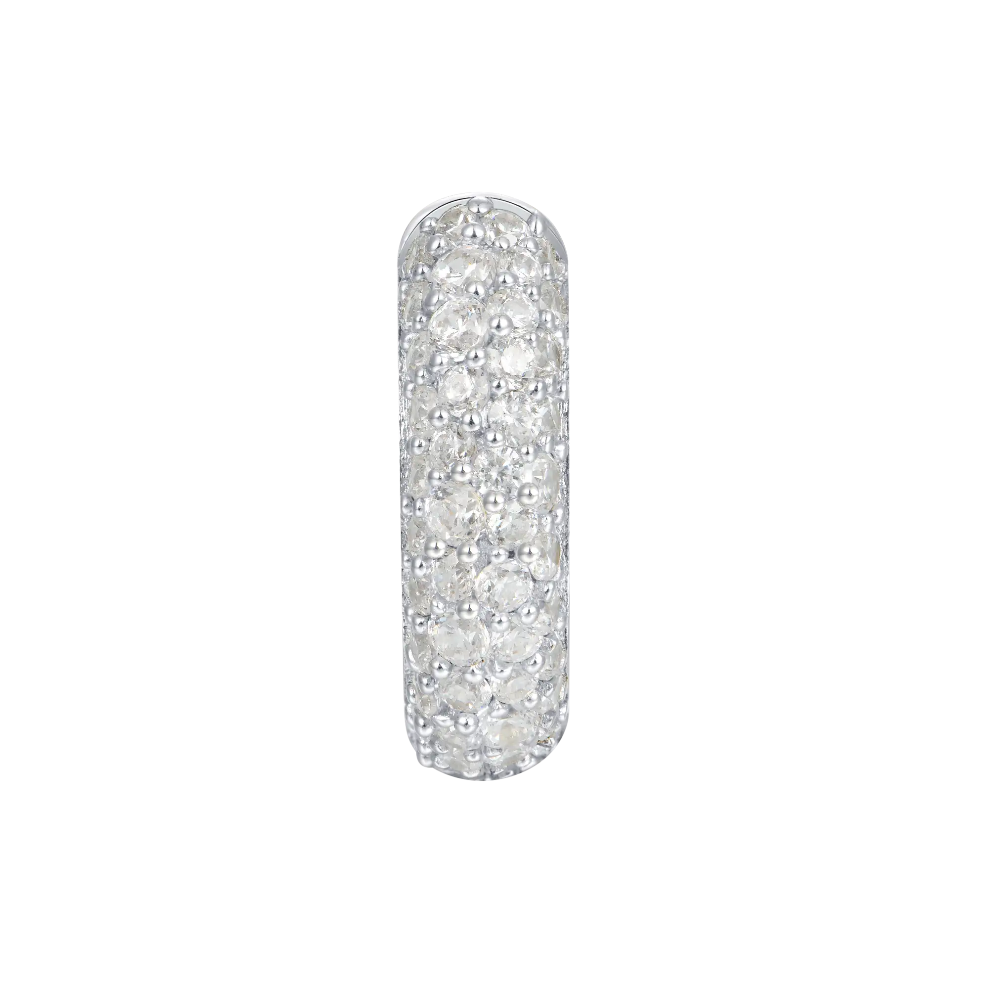 Moissanite S925 Round Paved Hoop Earrings