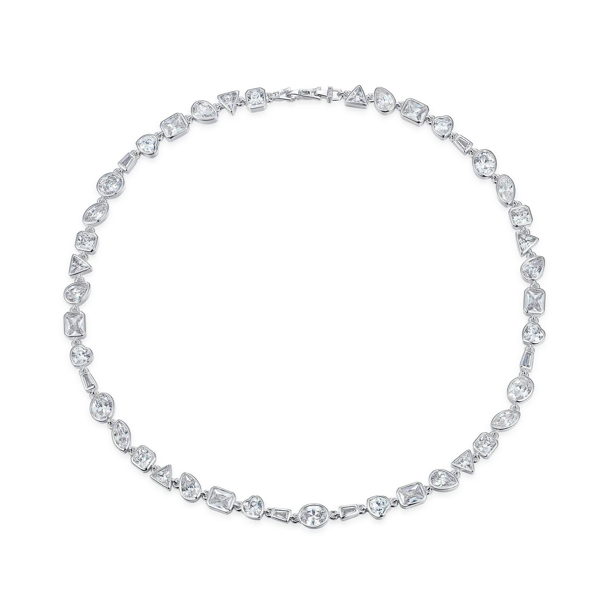 Women's Mixed Shape Gemstone Bezel Chain - 6mm