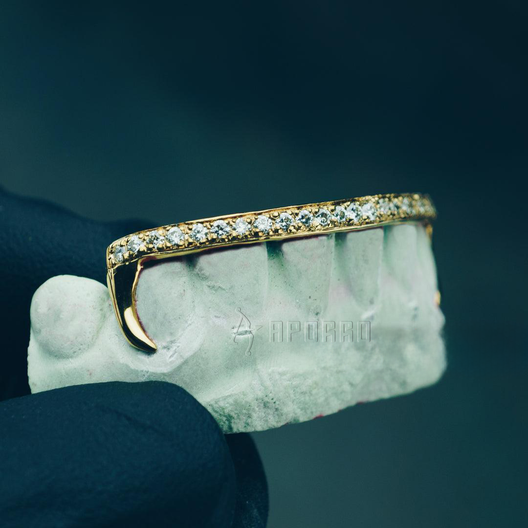 Custom Kim K Style Diamond Bar Bottom Grillz