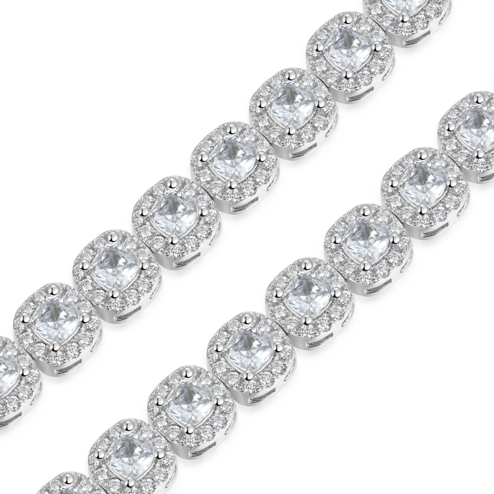 Cushion-Cut Clustered Tennis Bracelet - 7mm