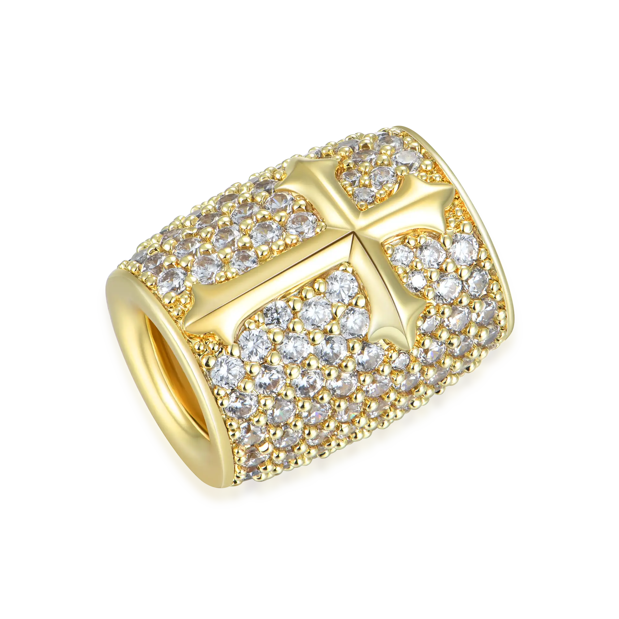 Iced Cross Hair Beads