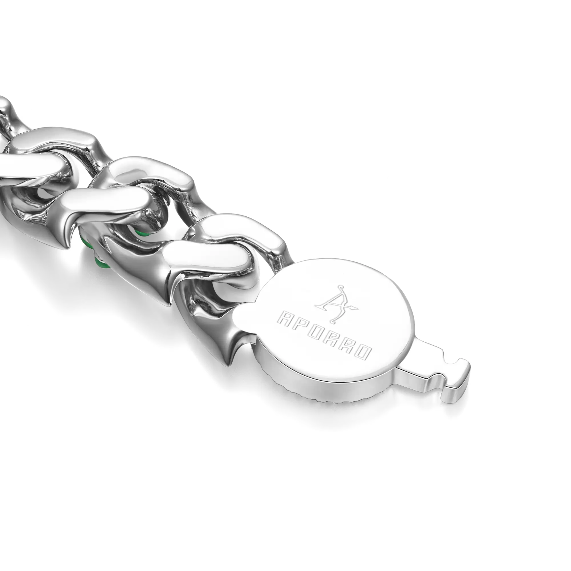 WONG Ⅱ Ridge Iced Jade Beads Cuban Necklace - 15mm